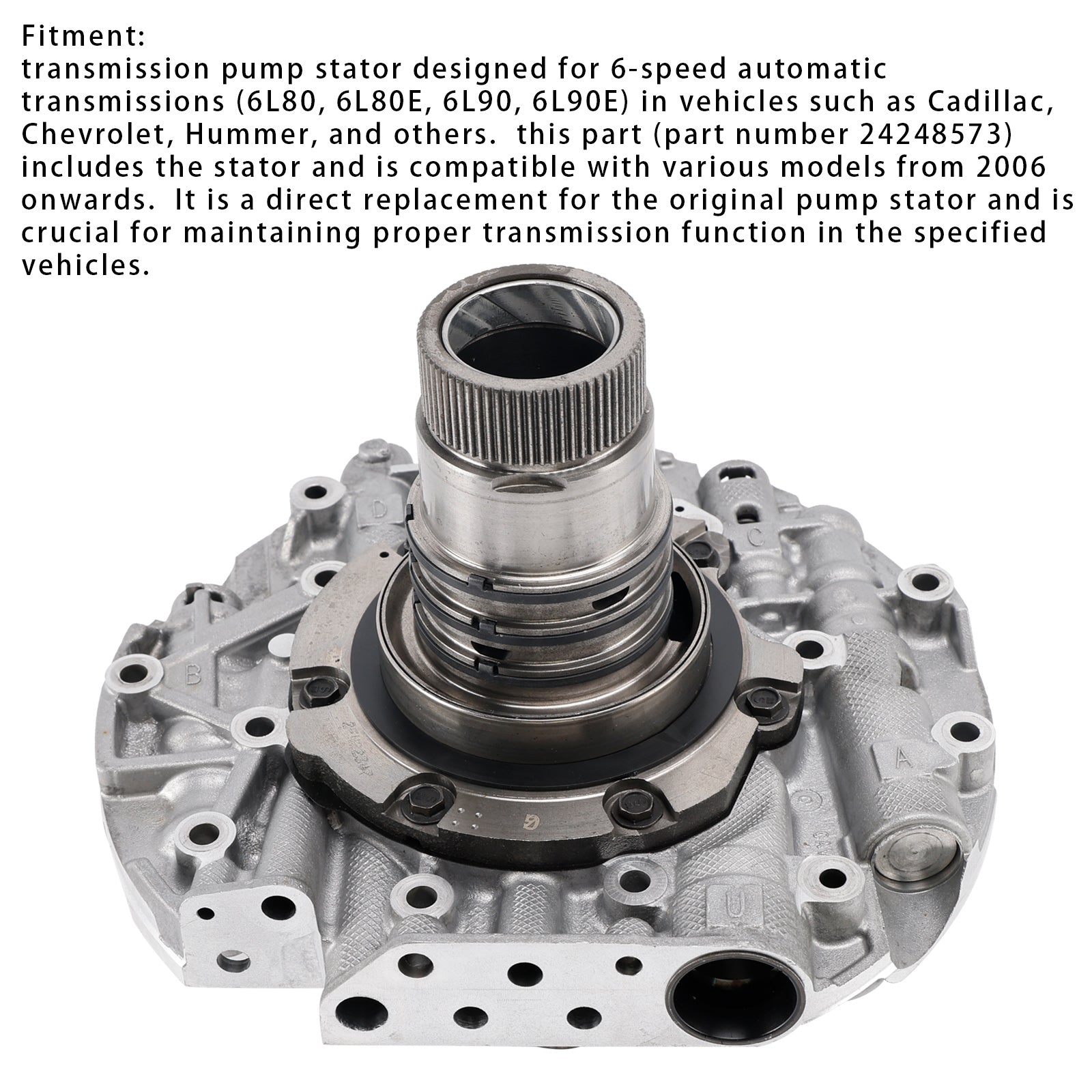 Couvercle de pompe 6L80 6L90, stator reconstruit avec arbre de stator mis à jour 24289721 24236939