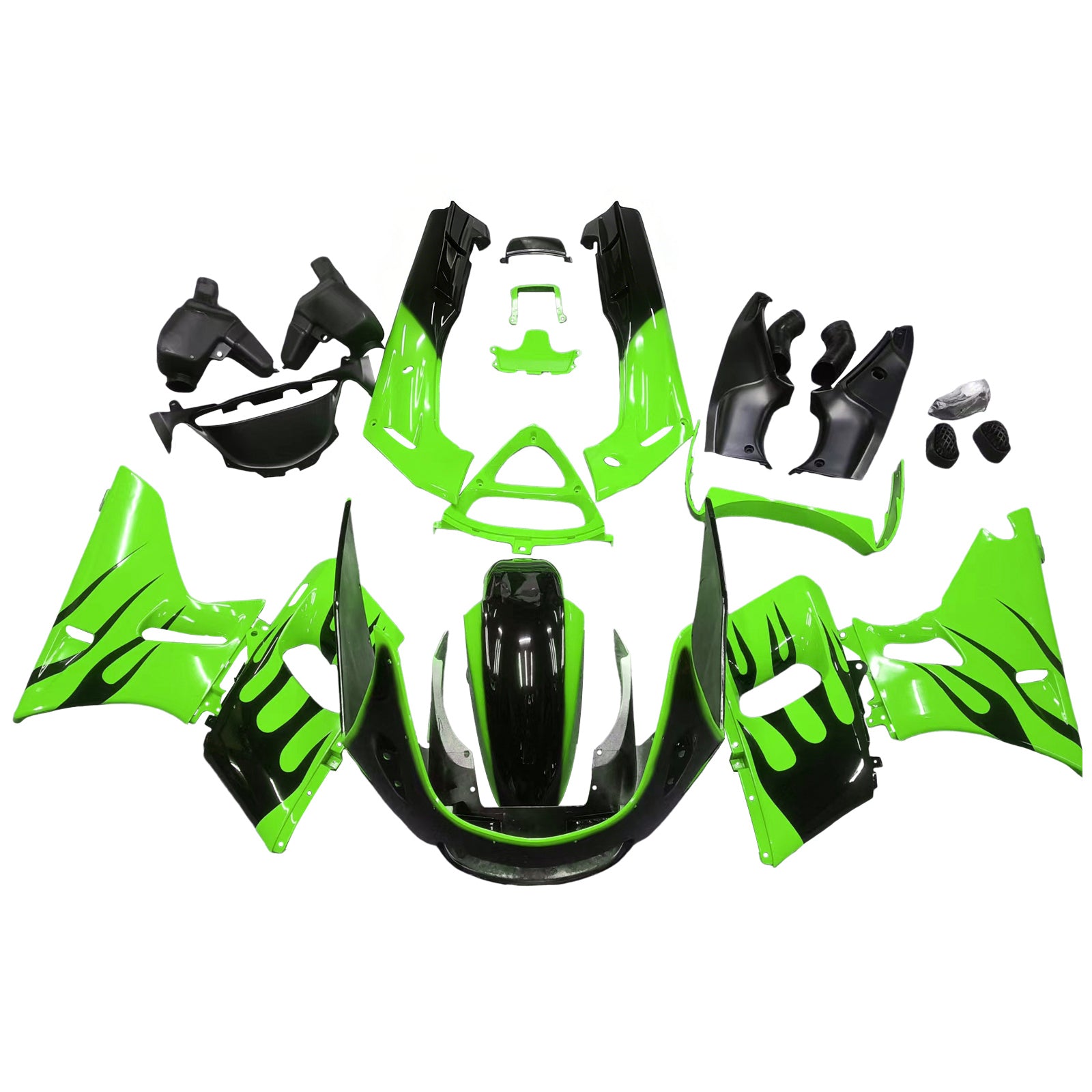 Kit de carénage en plastique ABS injecté compatible avec Kawasaki ZZR400 1993-2007 ZZR600 1998-2003