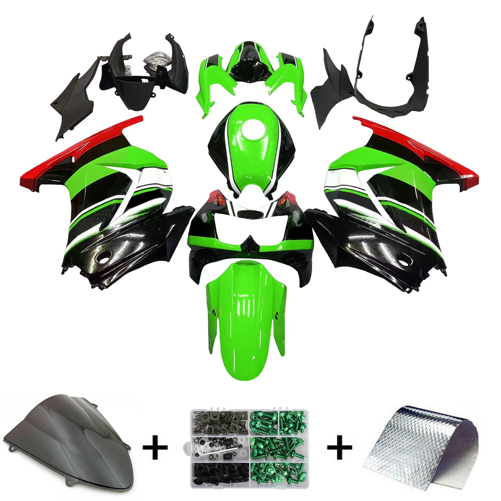 Kit de carénage injecté en plastique ABS pour Kawasaki EX250 Ninja250R 2008-2012