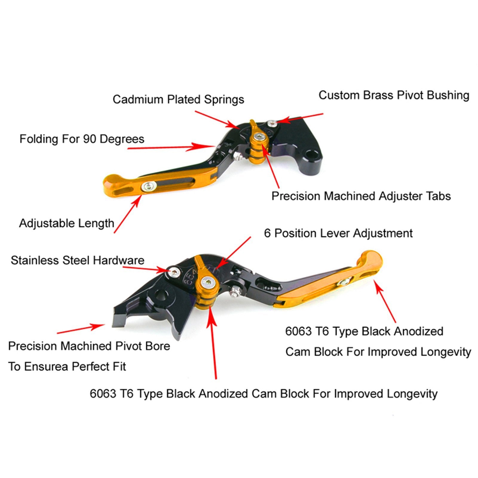 Levier de frein et d'embrayage réglable pour YAMAHA YZF R125 2008-2011