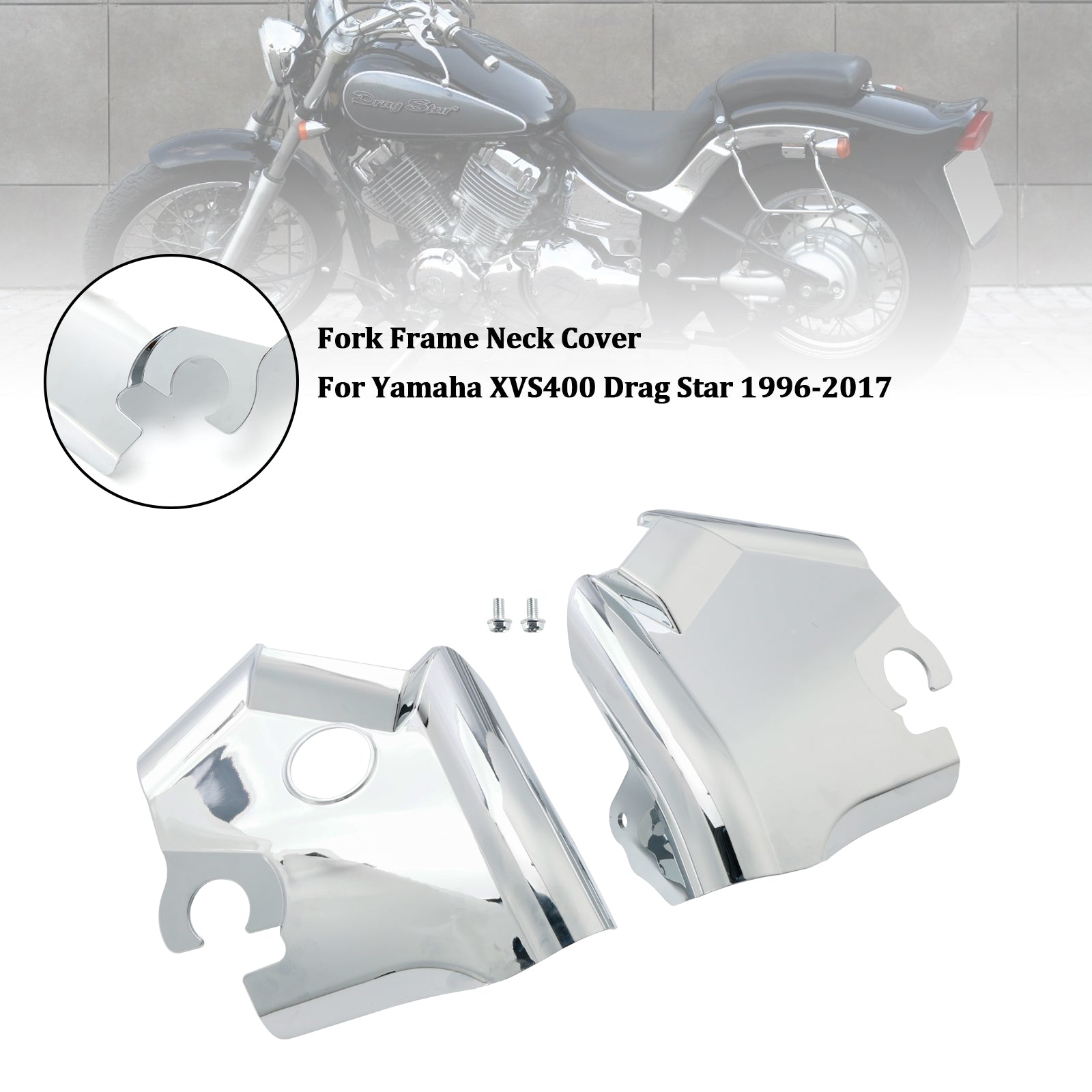 1997-2003 Yamaha XVS650 Drag Star V-Star 650 Custom Classic Yamaha XVS400 Drag Star Fourche Cadre Cou Couverture