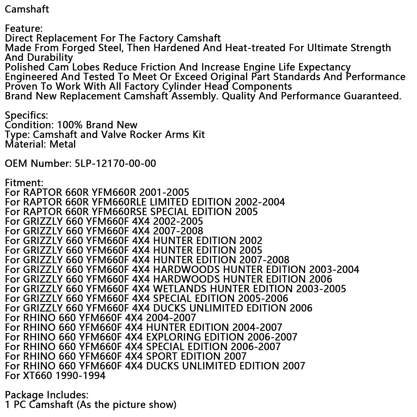 2006-2007 Rhino 660 YFM660F 4x4 Exploring Edition Tree Tipper con 5LP-12170-00-00-00