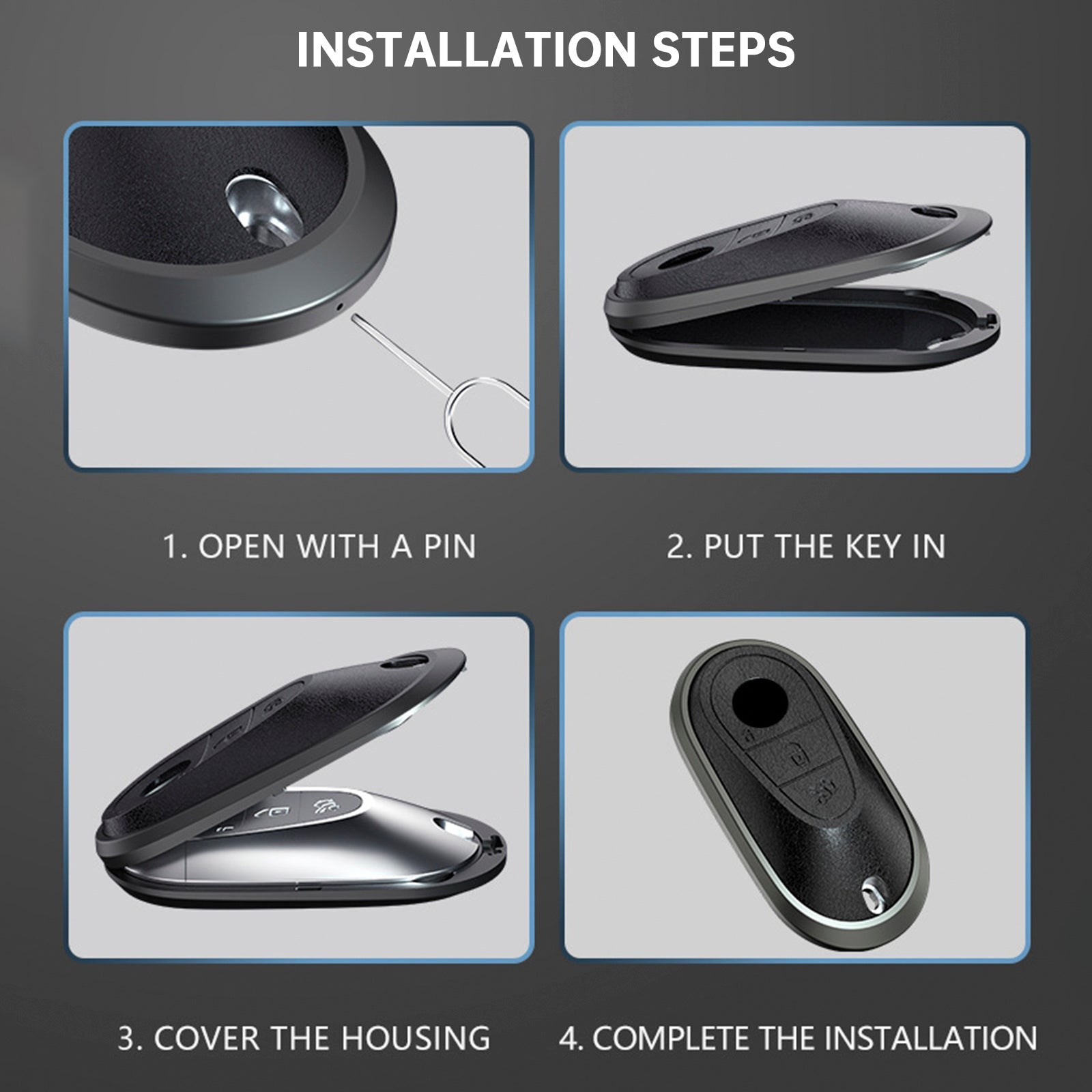 Custodia in pelle e lega'Cover in alluminio TPU per chiave auto per Benz GLC GLK CLS rosa