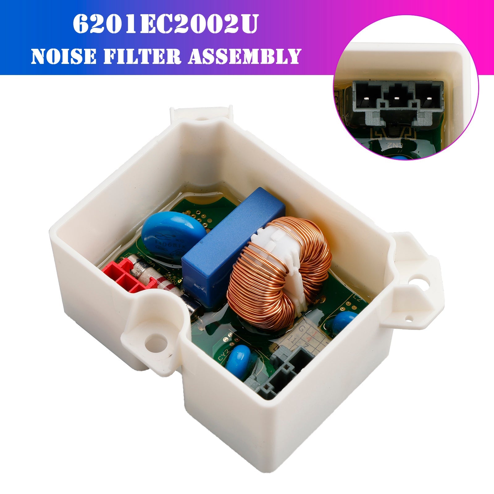 Ensemble de filtre anti-bruit 6201EC2002U pour lave-linge et lave-vaisselle LG et Kenmore