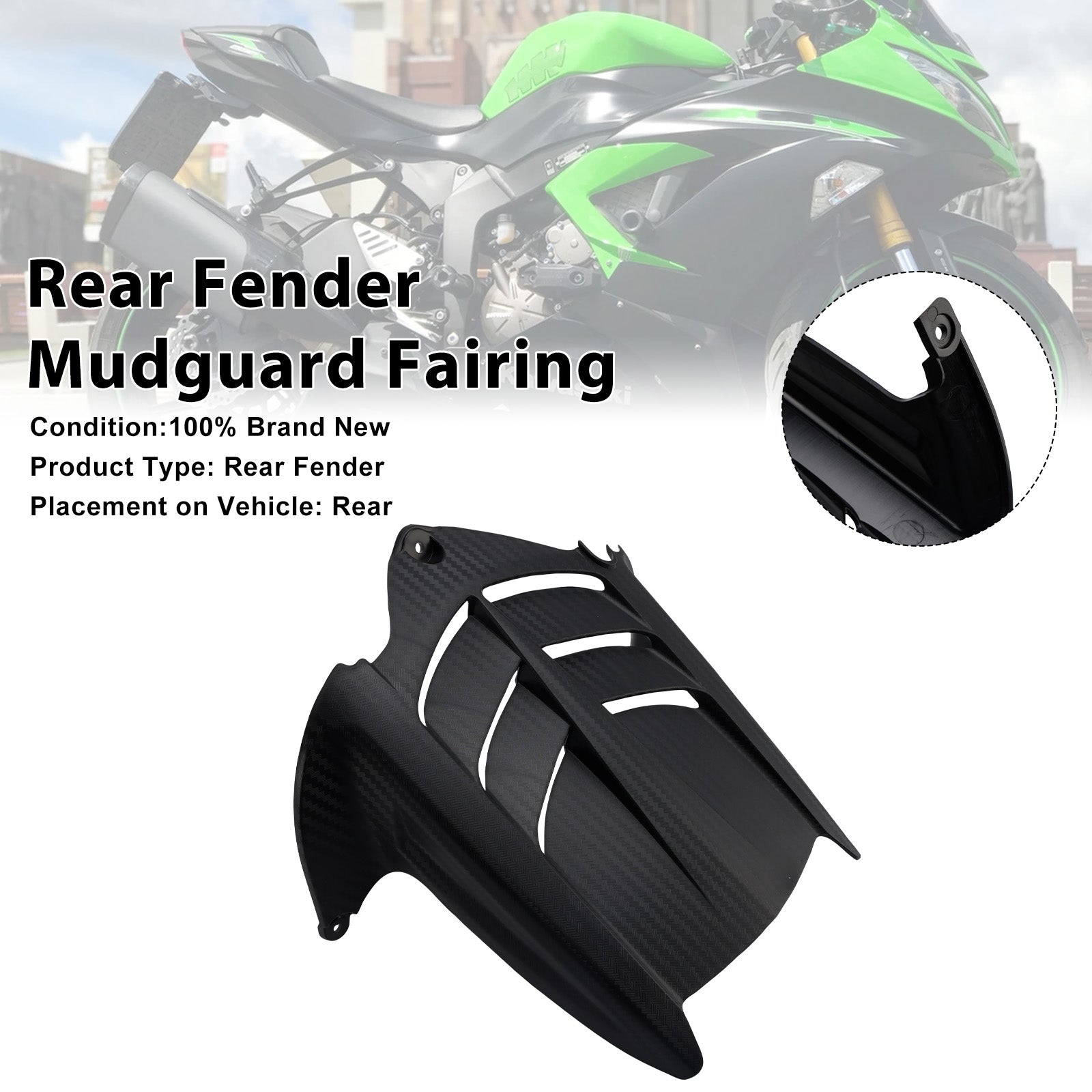 Carénage de garde-boue arrière pour Kawasaki ZX-6R 636 2009-2025