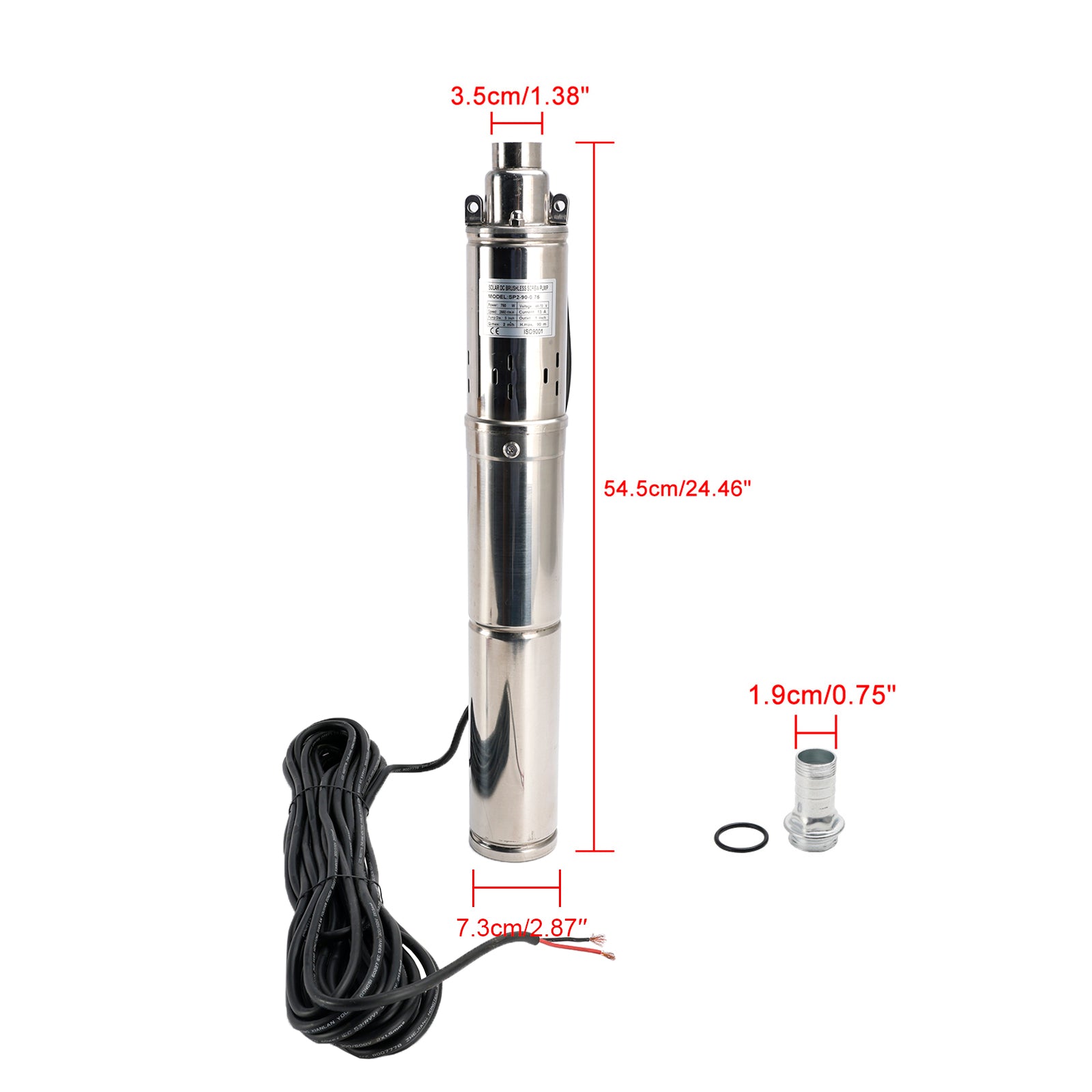 Pompa da pozzo a vite solare MPPT da 3 "48v 750w in acciaio per immersioni profonde
Pompa ad acqua sommergibile solare del foro del pozzo profondo di 3" 48V 750W MPPT incorporato