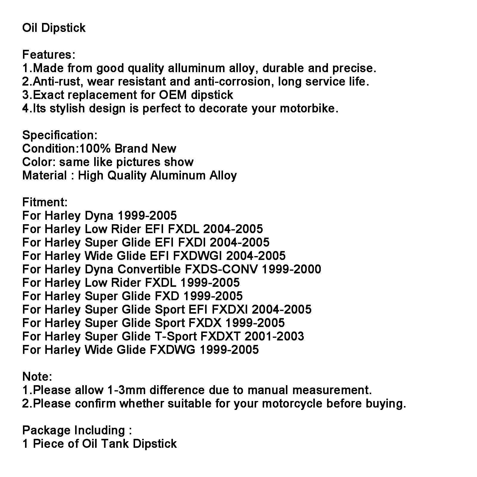 Tapa del tanque de medidor de aceite, 0710 Stopper-0150 para súper glidio FXDX FXDL DYNA 99-05