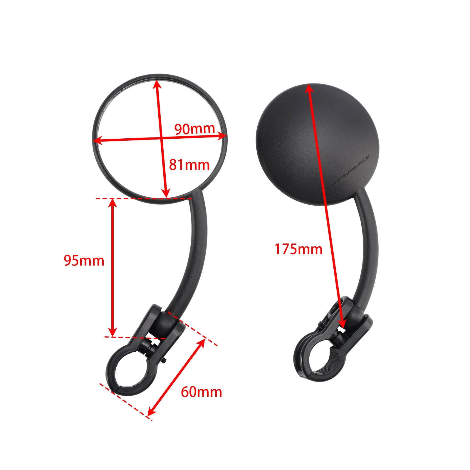 Motocross enduro Universal Motocross Retrichers met 22 mm stuur en 80 mm opvouwbare spiegels