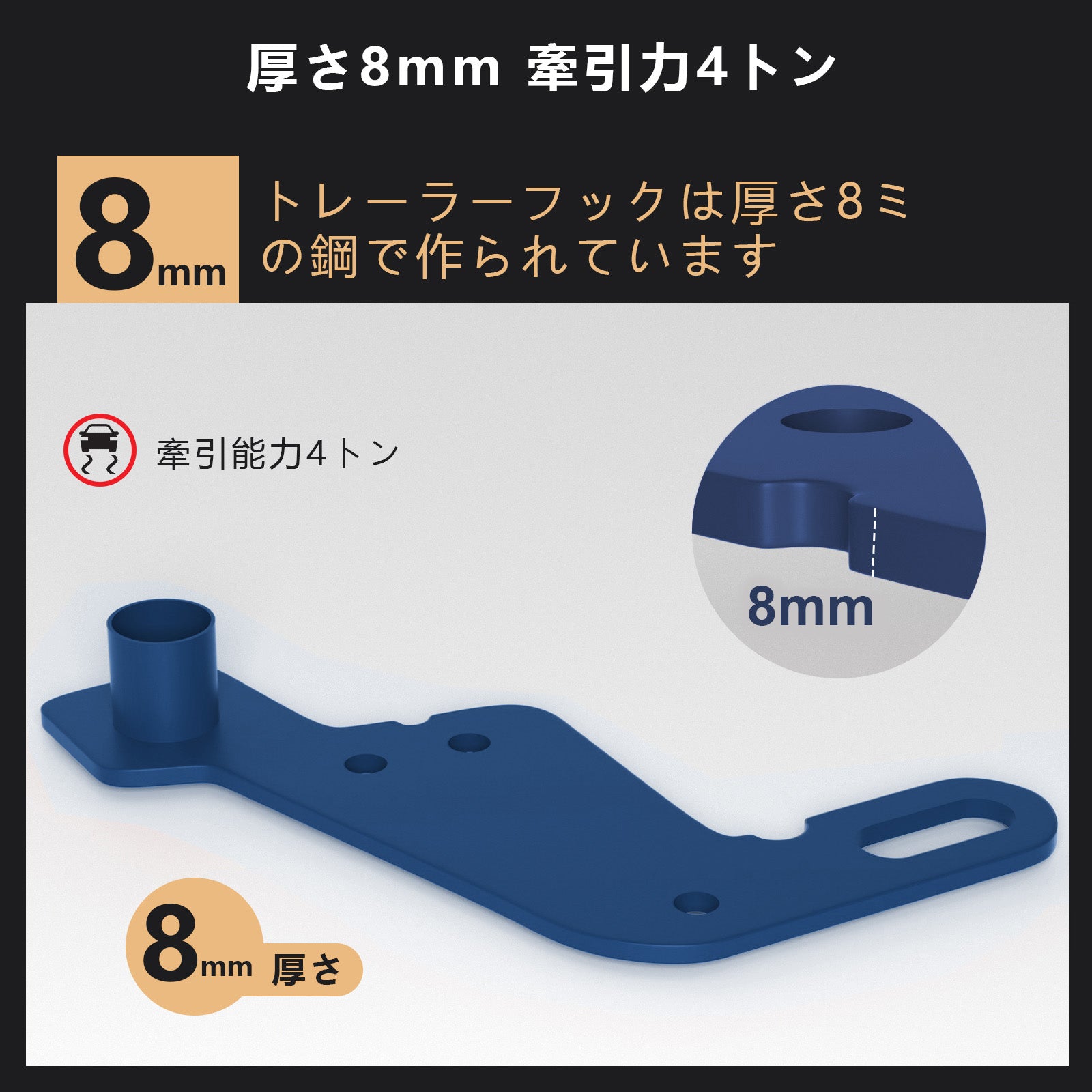 Left Front Towing Hitch Trailer Hitch Pour Suzuki Jimny JB64W JB74 2019-2023