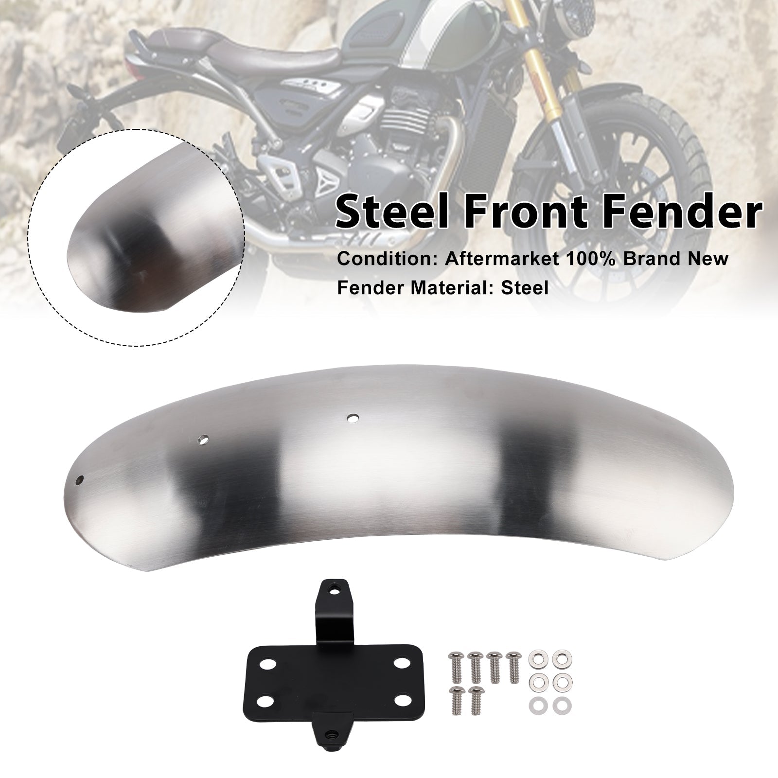Garde-boue avant en acier pour Scrambler 400X 2023-2025
