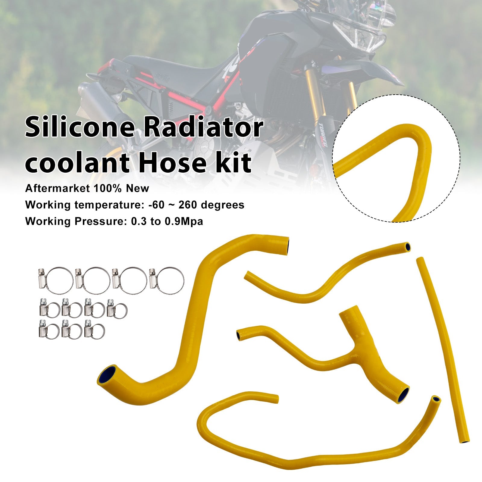 Durite de refroidissement en silicone pour radiateur Aprilia Tuareg 660 (2022-2025)