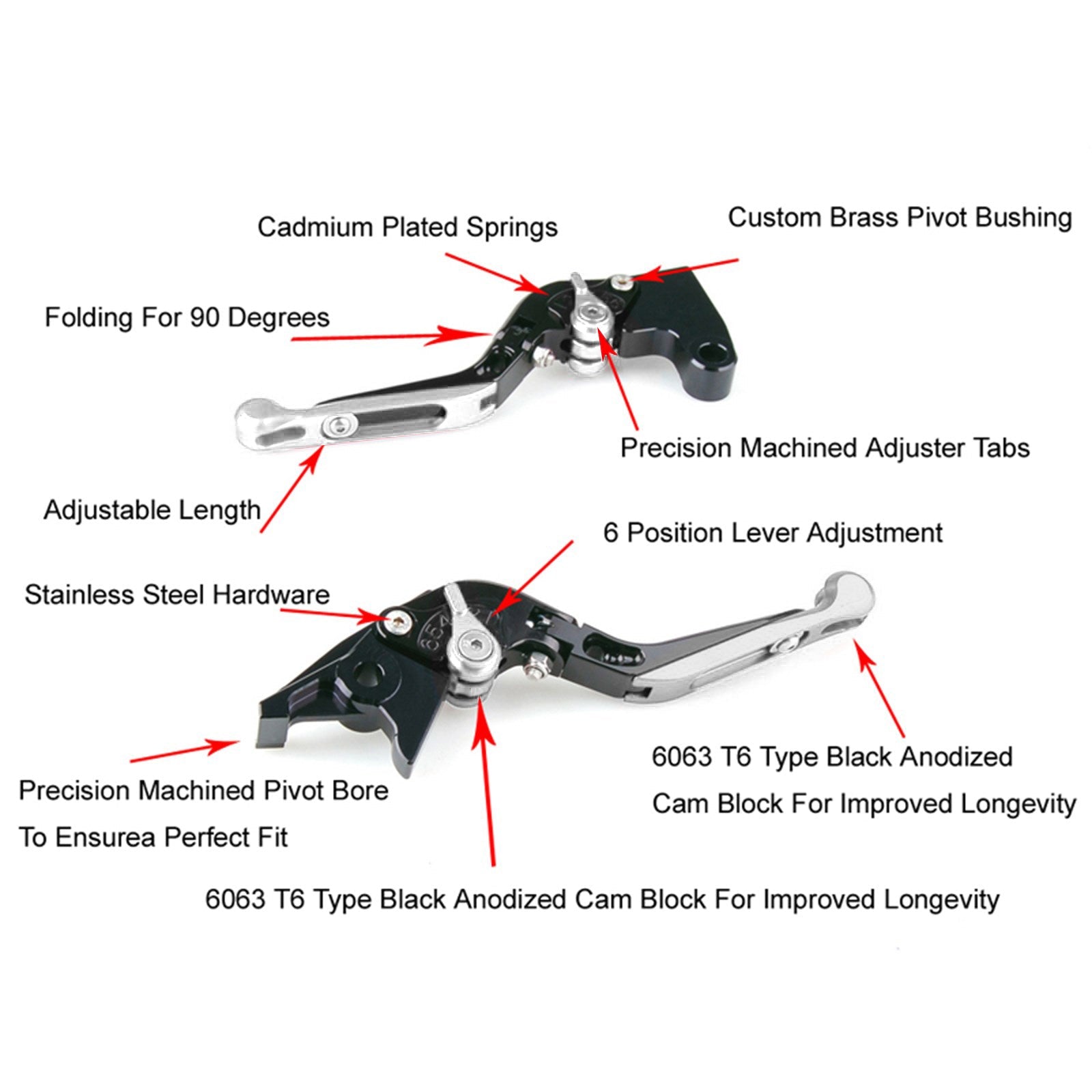 Levier de frein et d'embrayage réglable pour YAMAHA YZF R125 2008-2011