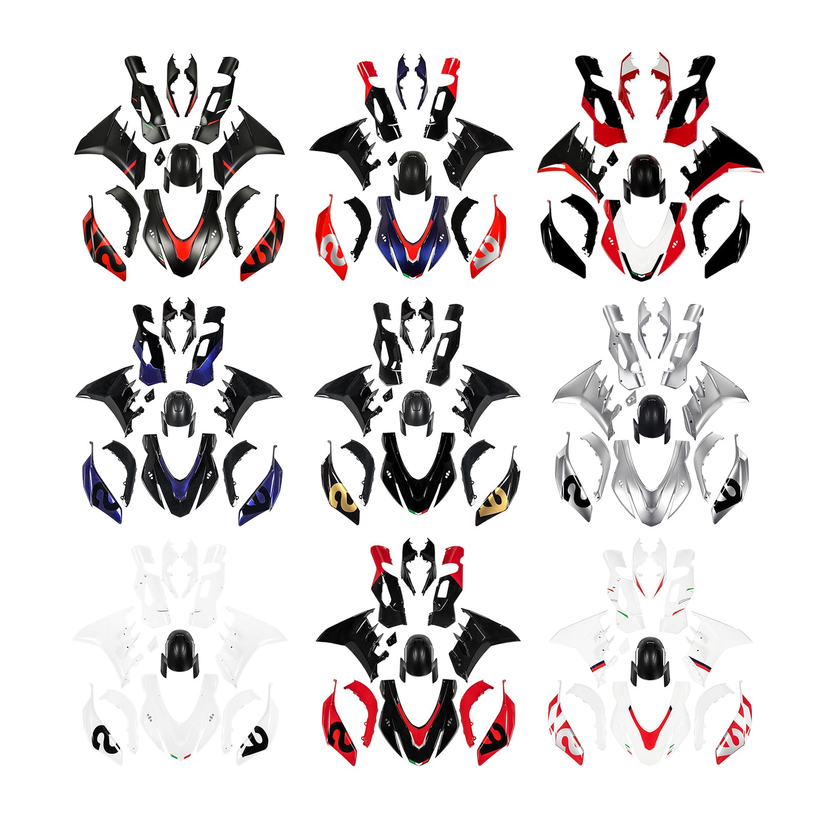 Ruiskutus ABS-muovinen suojaussarja Aprilia RSV4:lle 2021-2024