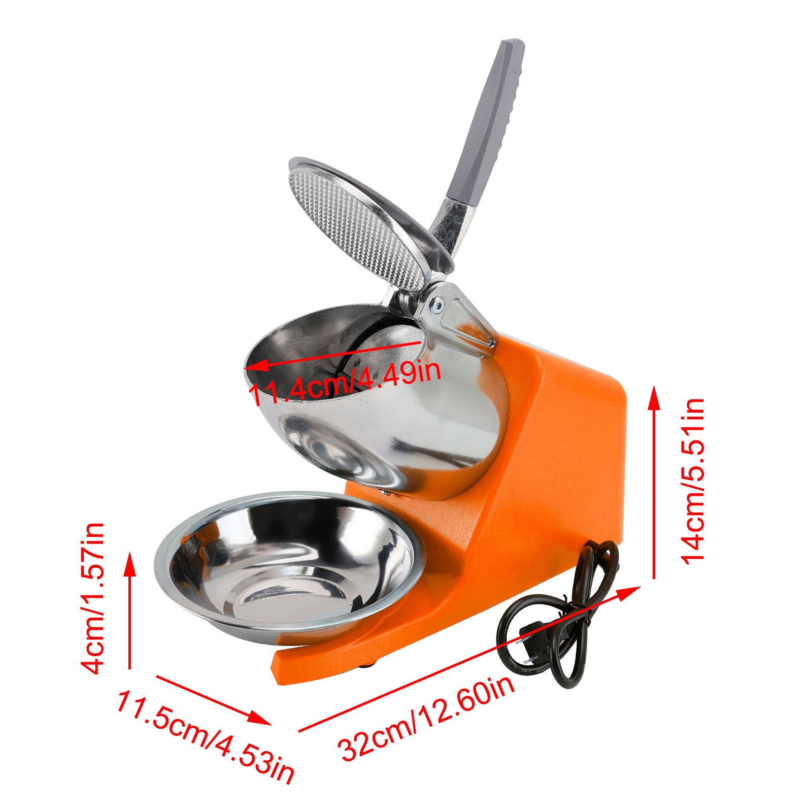 Broyage de Glace Express - Broyeur Électrique 500W - Jusqu'à 85 kg par Heure - Fiche UE Incluse