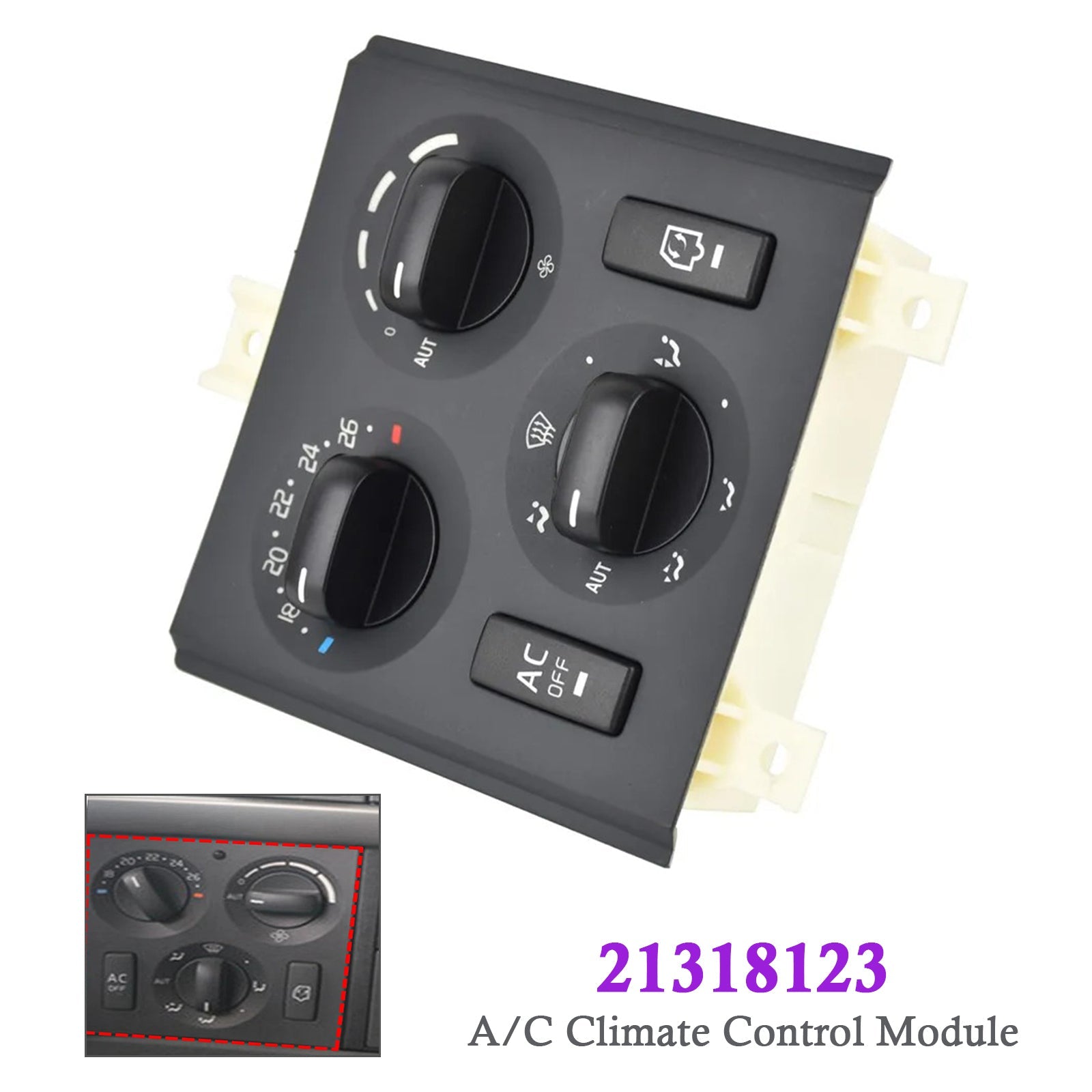 Module de commande de climatisation pour camion Volvo VNL 2003-2024 24 V 21318123