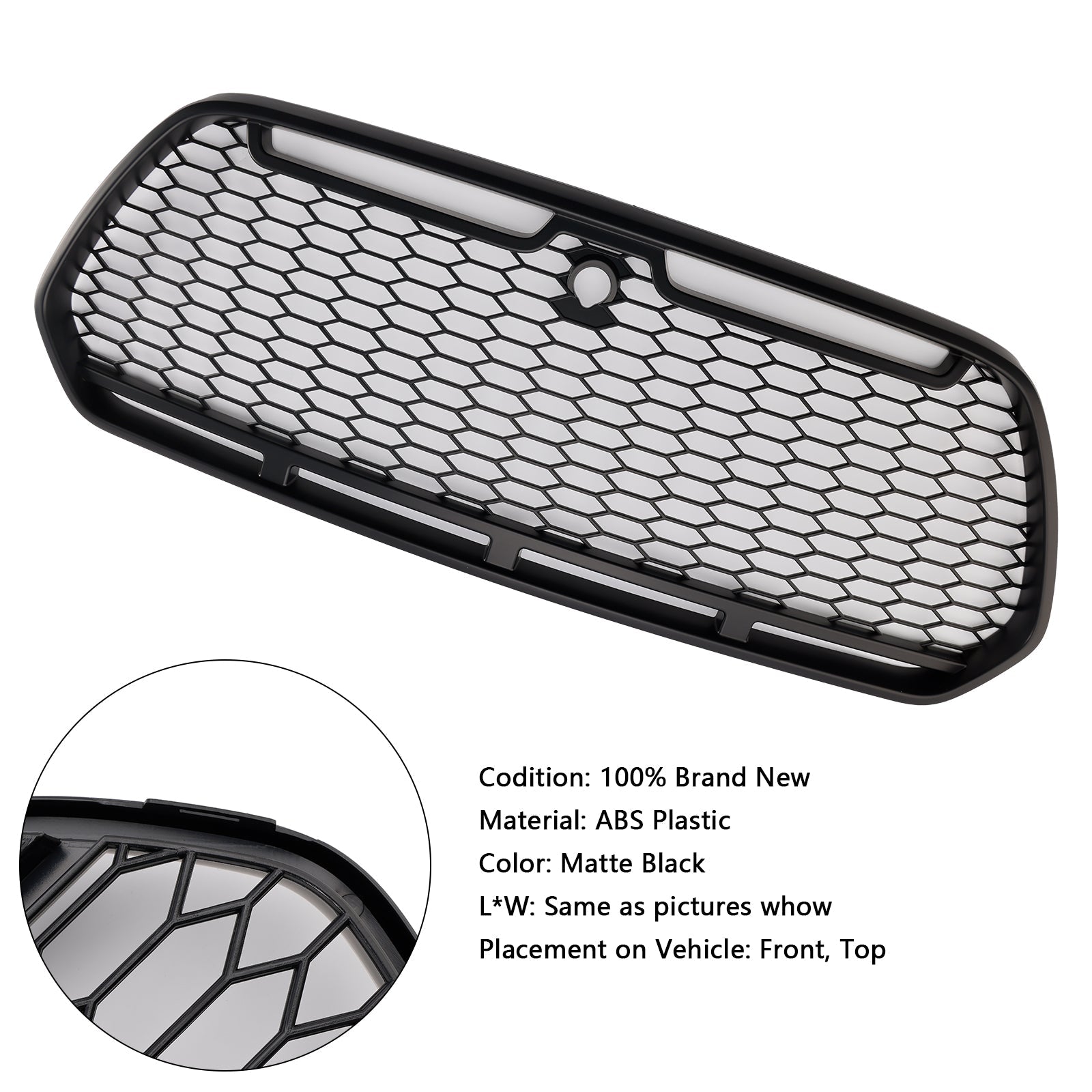 Grille de pare-chocs avant noire mate pour Ford Transit MK8 Raptor 2015-2018