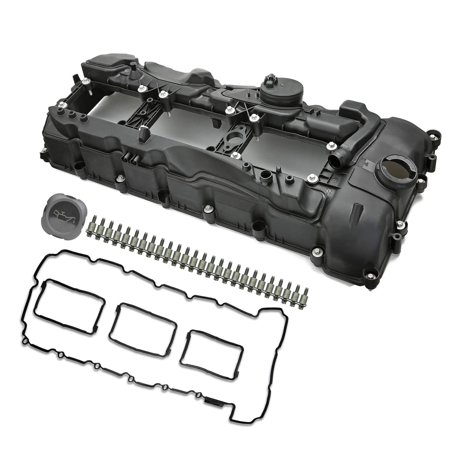 2011-2018 BMW F06/F12/F13 640i N55B30 3.0T pokrov ventila s sklepom + CAP 11127570292