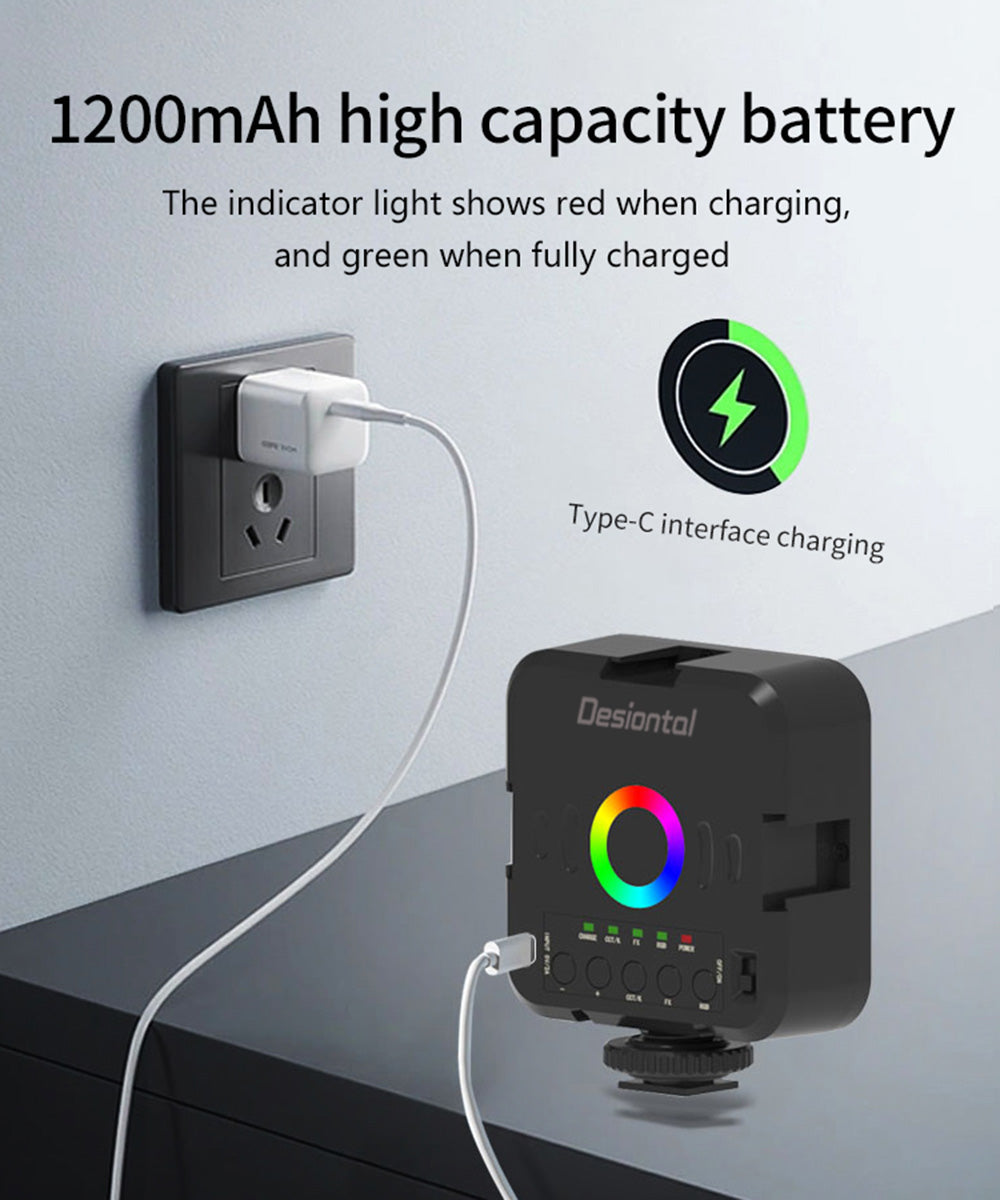 RVB polychrome 3000-9000K LED lumière vidéo photographie lampe remplissage VLog