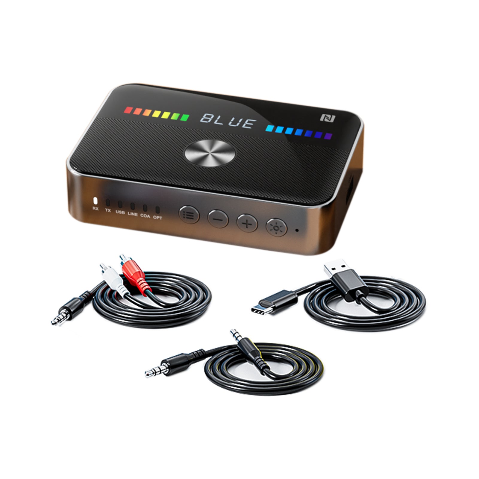 Receptor Bluetooth 5.3, Adaptador Bluetooth NFC, Transmisor HIFI de Fibra Óptica Coaxial