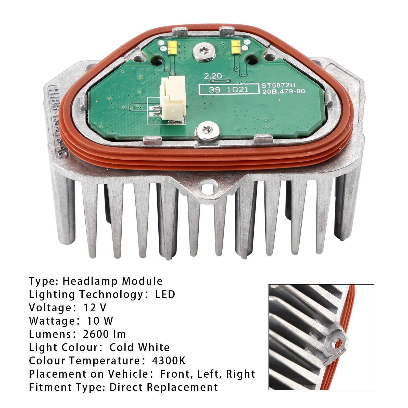 DRL LED Daytime Control Module voor Ford Fiesta Van, Focus, Custom H1BB13D278AC