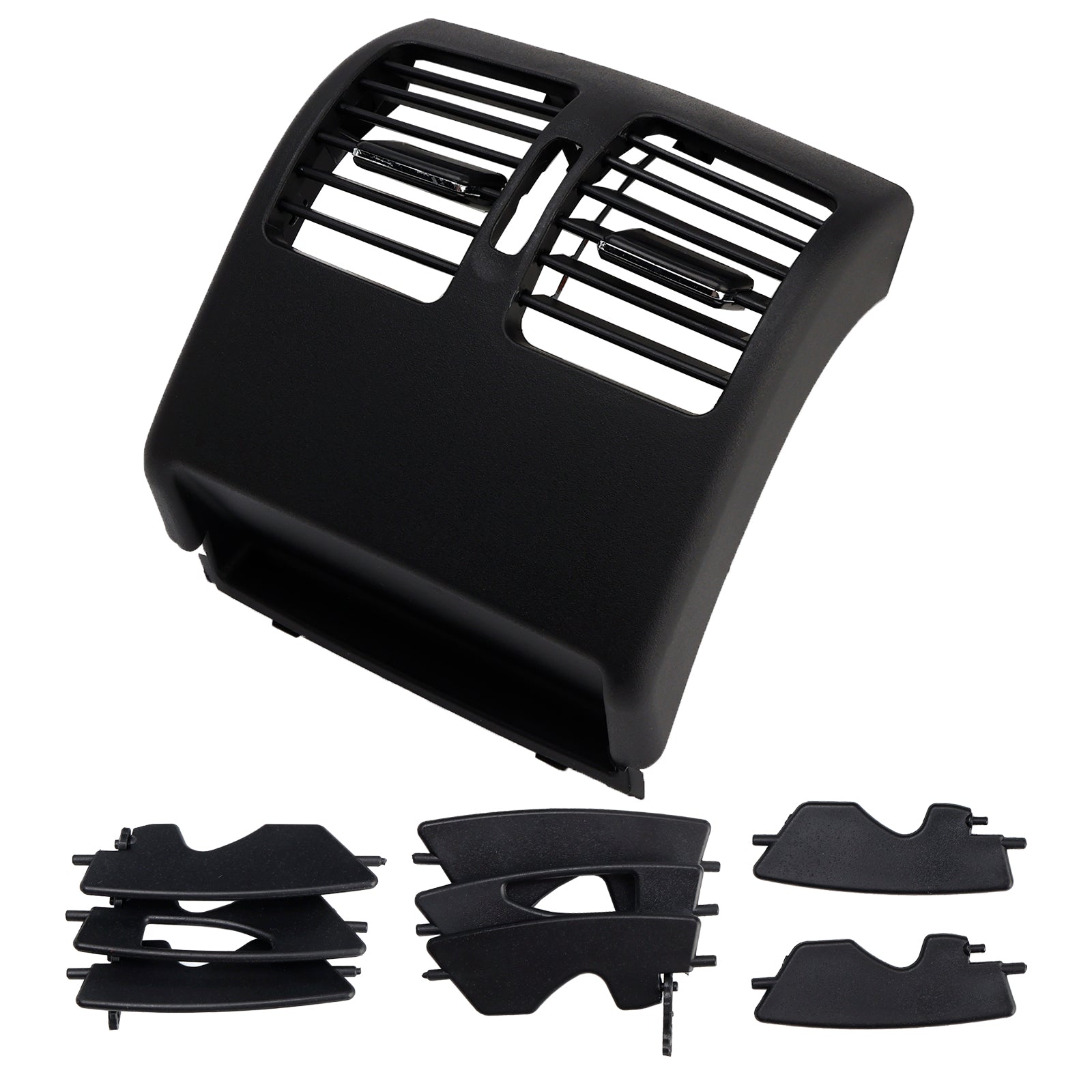 Zwarte afdekking voor het ventilatierooster achterin de middenconsole van een Mercedes-Benz C-Klasse. W204 (2007-2014).