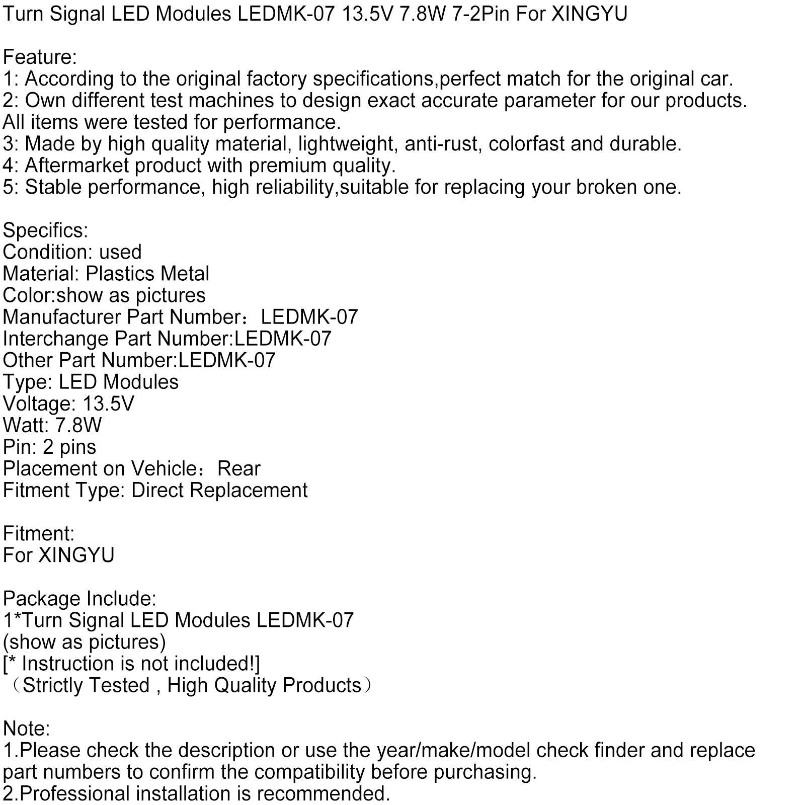 LEDMK-07 13,5 V 7,8 W 7-2-ronzio LEDMK-07.2-pin Indicatori moduli per Xingyu