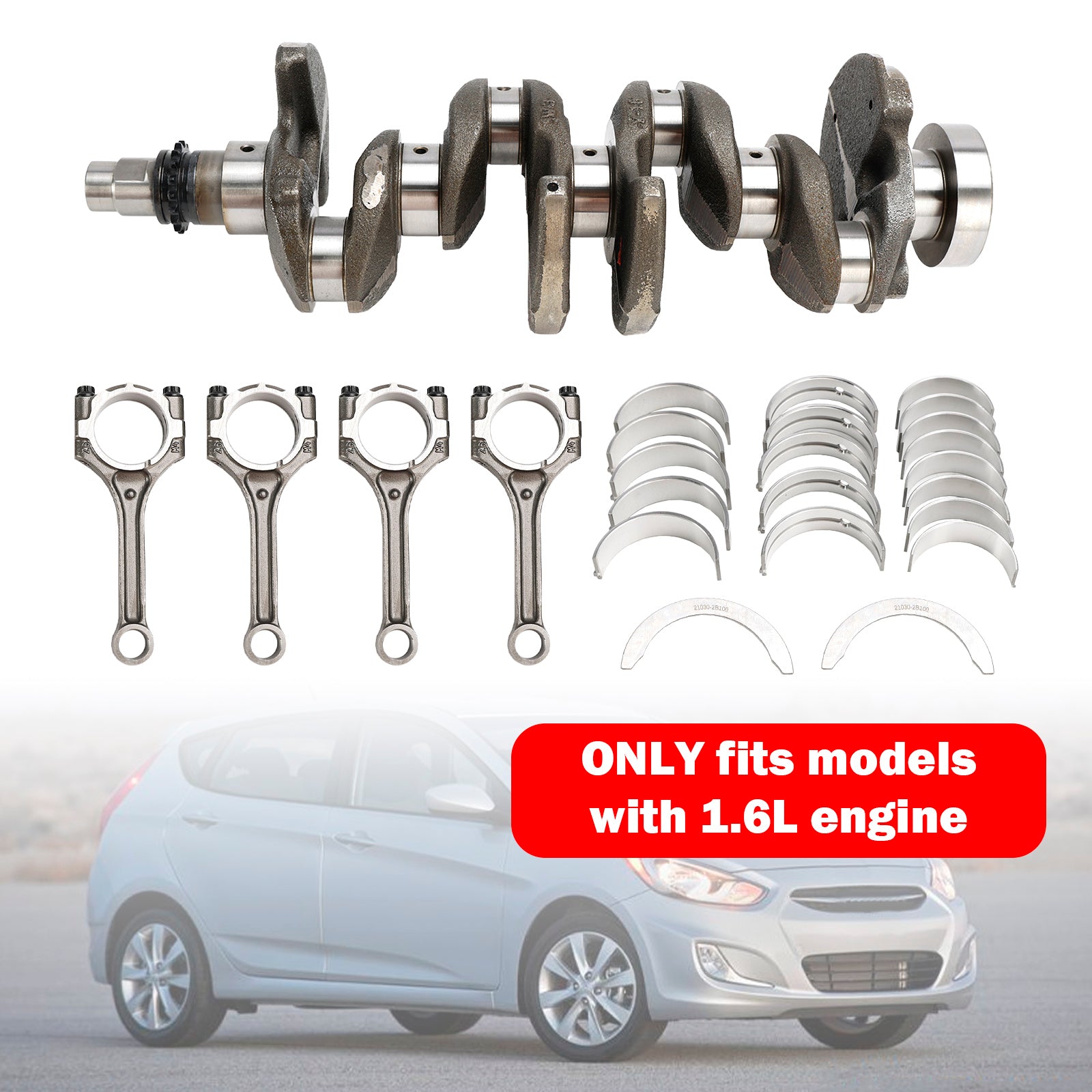 1.6L Engine Crankshaft Con Rods & Bearing Set pour Hyundai SOUL RIO 2012-2019