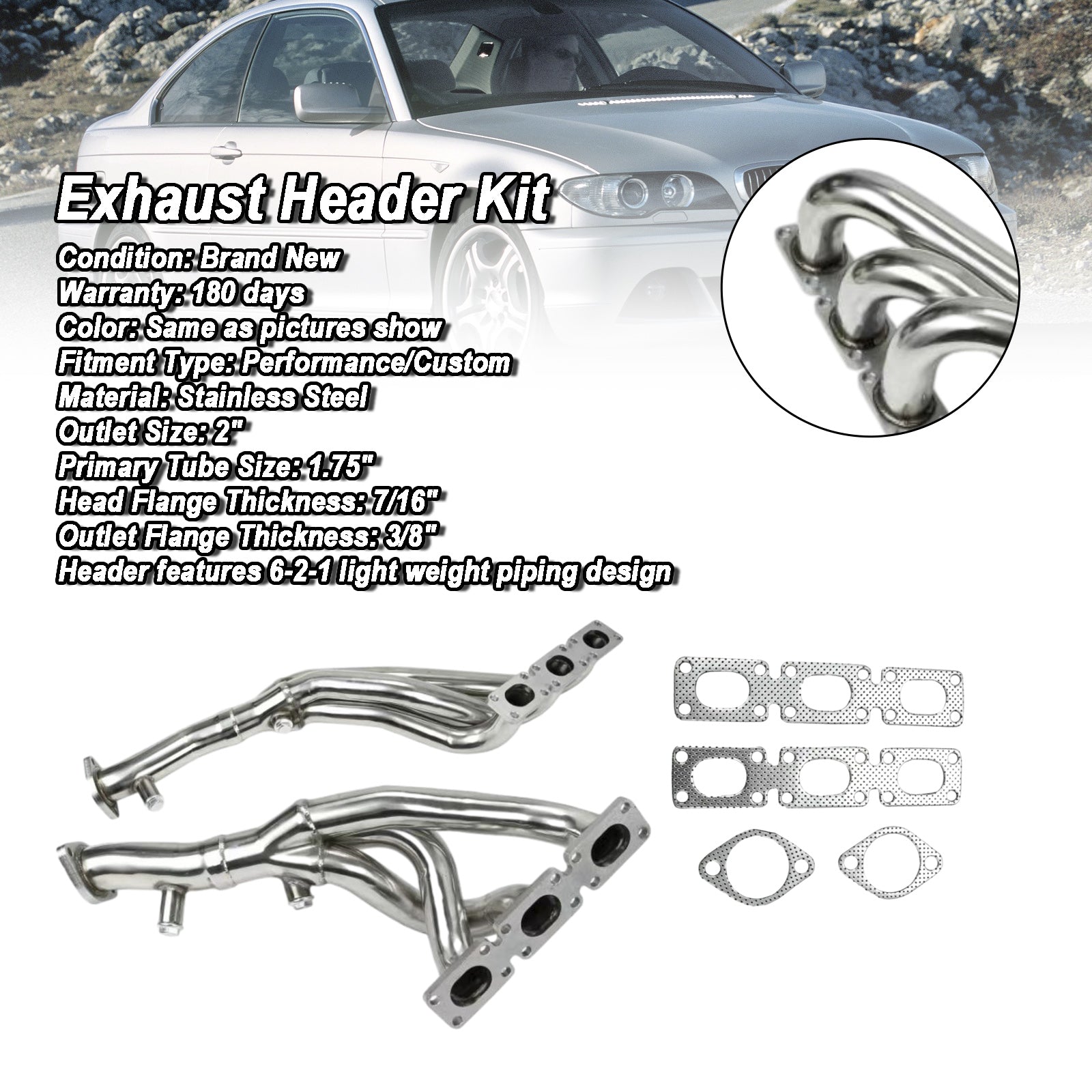 Kolektor wydechowy do BMW E46 325/330 (1998-2005) - silnik rzędowy 6-cylindrowy 2,5 l/2,8 l/3,0 l
