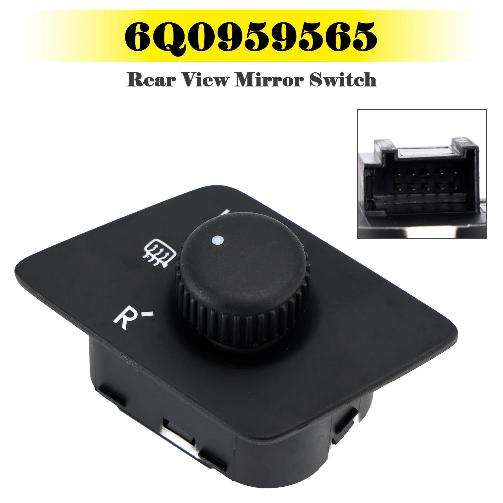 Bouton de réglage du rétroviseur intérieur chauffant 6Q0959565 pour VW Polo 2002-2010