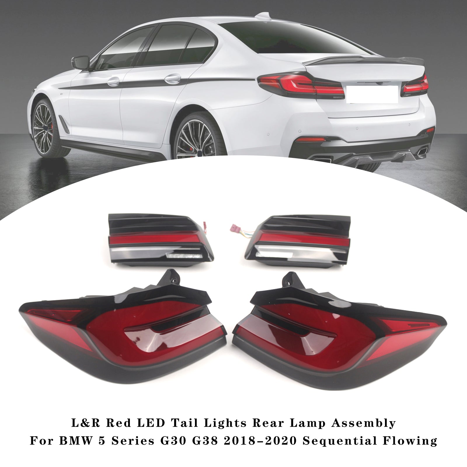 Luci posteriori a LED rosso per BMW 5 G30 G38 2018-2020
