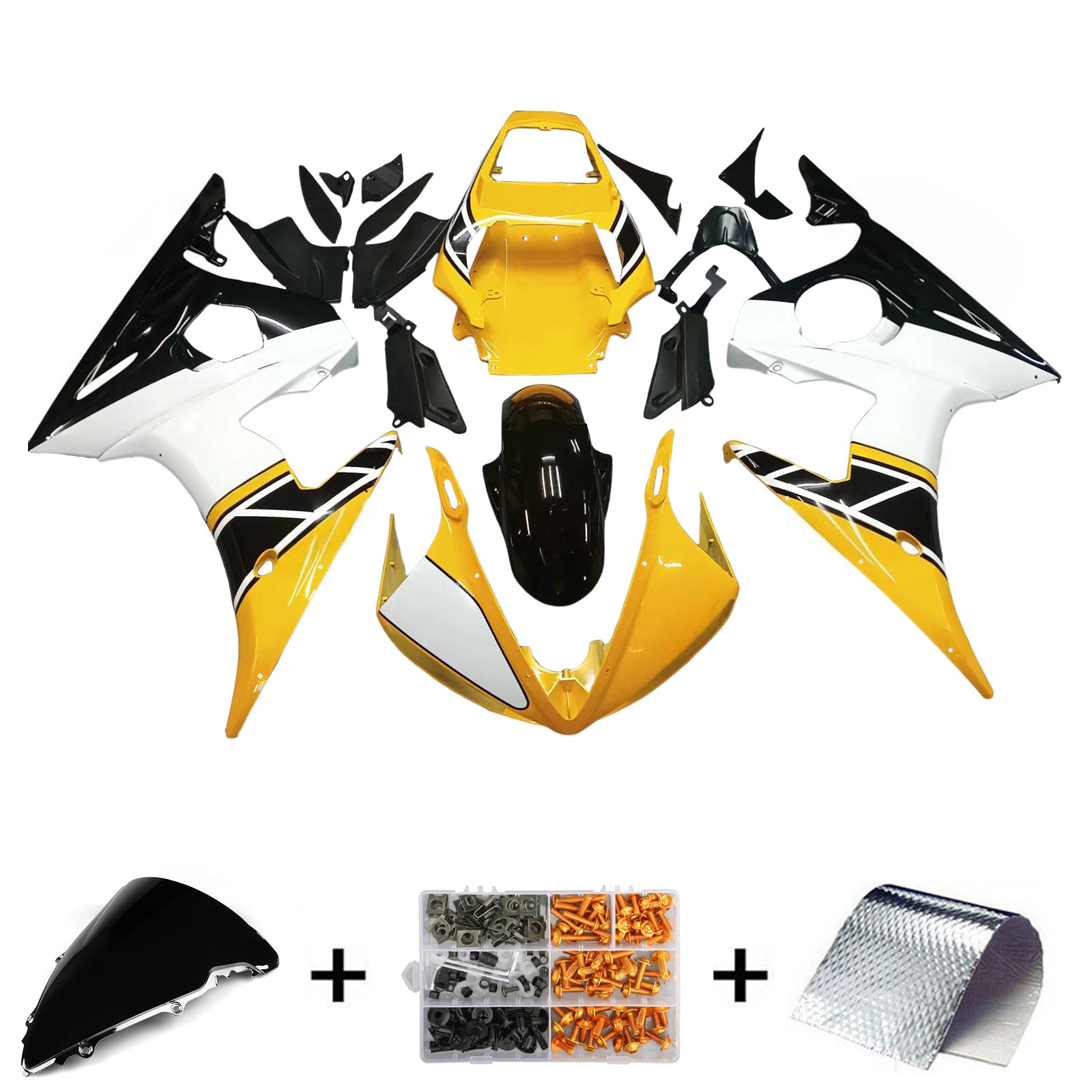 Kit de carénage par injection, carrosserie en plastique ABS, compatible avec Yamaha YZF 600 R6 2005
