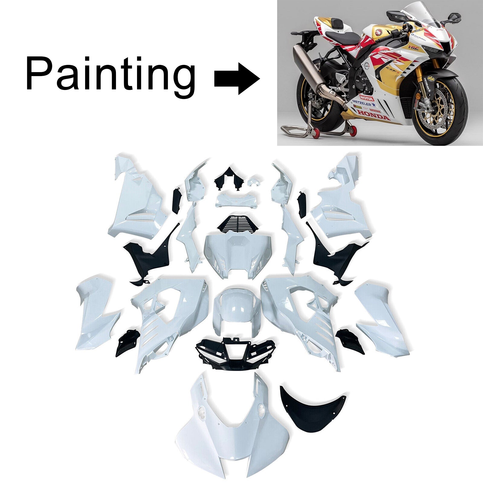 2020-2022 Honda CBR1000RR-R Zestaw owiewek wtryskowych z tworzywa ABS do nadwozia