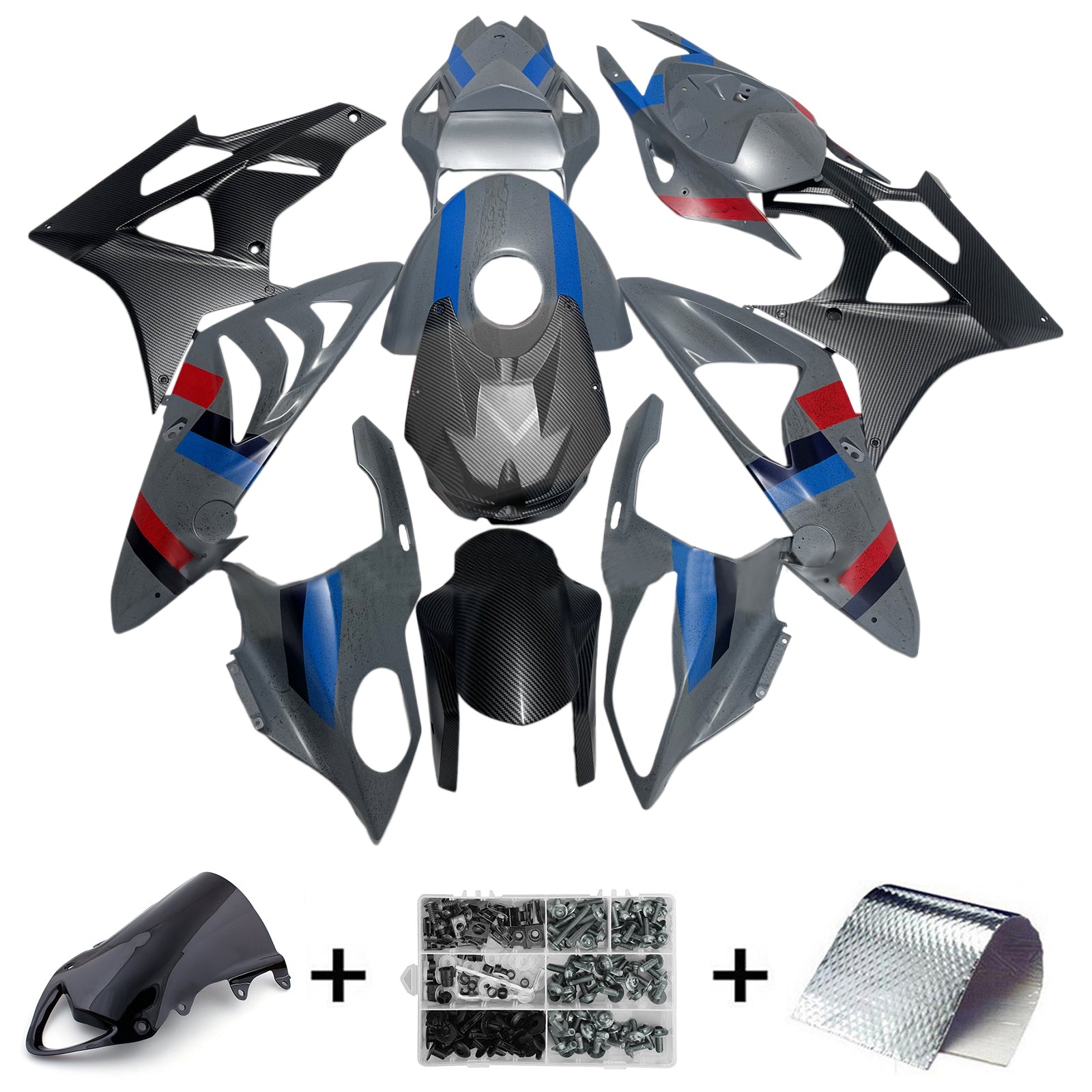 Kit de carénage d'injection pour BMW S1000RR 2009-2014 Carrosserie Plastique ABS