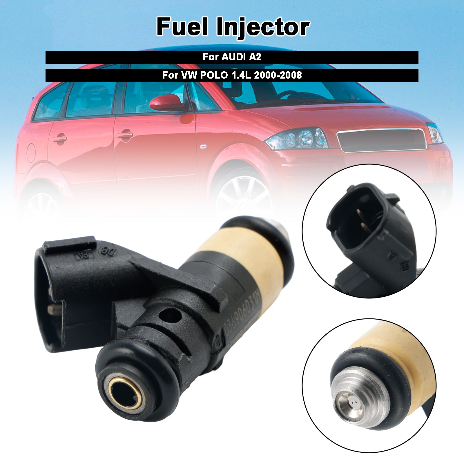 Inyector de combustible de 1 pieza para VW Polo 1.4L 2000-2008 036906031M