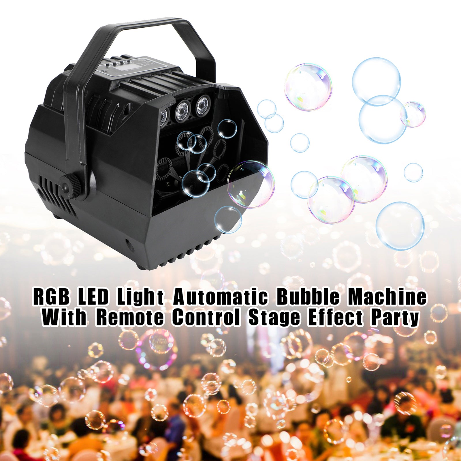 Automatische Bubble Machine RGB LED-lamp met afstandsbedieningseffect Party