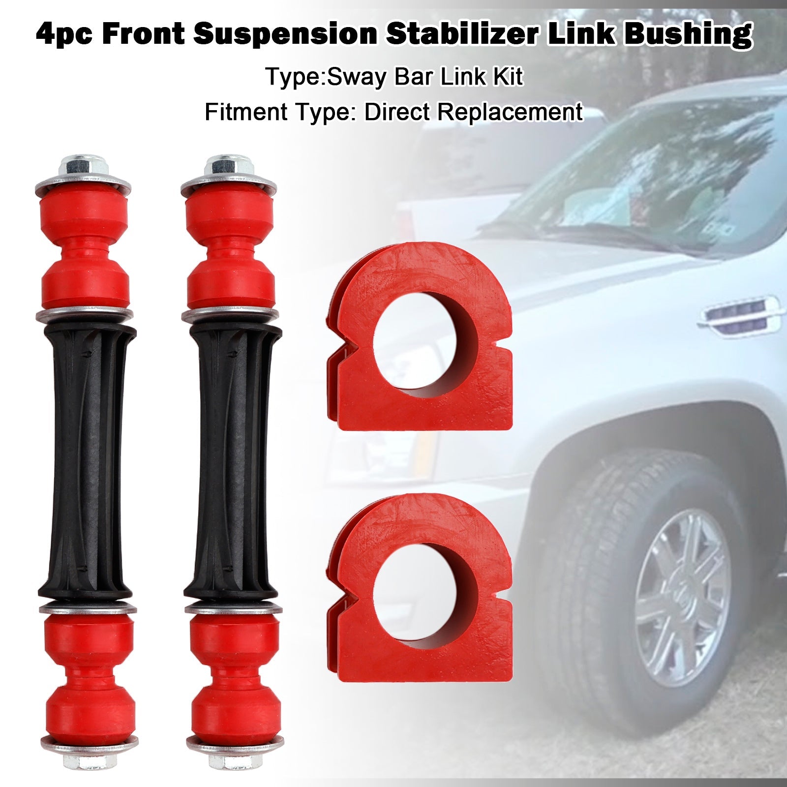 Kit de 4 biellettes et silentblocs de suspension avant K700538 pour Cadillac