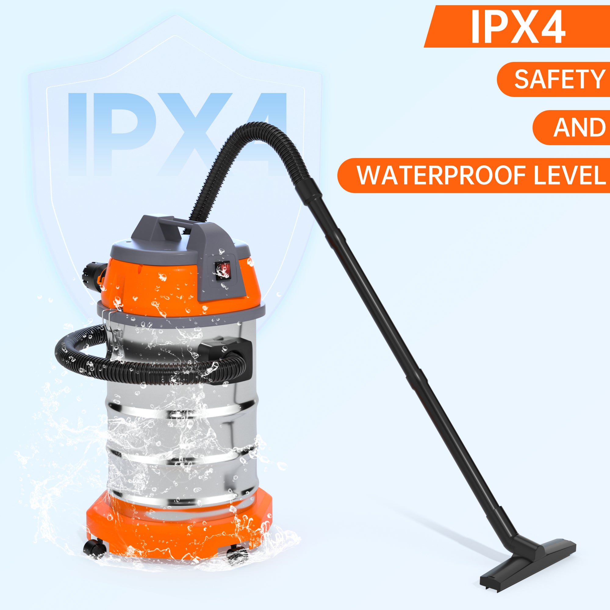 Aspirateur d'atelier portable en acier inoxydable, 3200 W, 3000 W, 8 CV de pointe, pour garage, maison, atelier, voiture