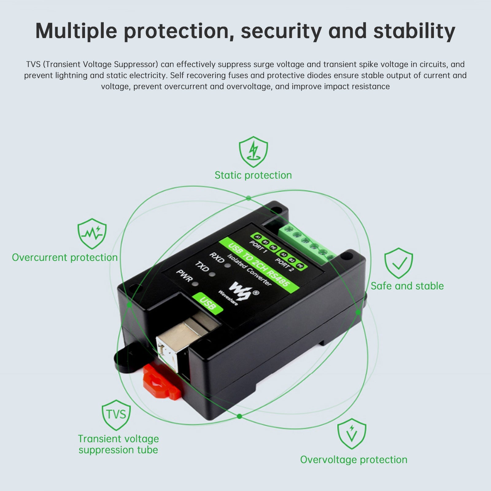 Installazione su binario di un convertitore industriale isolato da USB a porta seriale RS485 bidirezionale