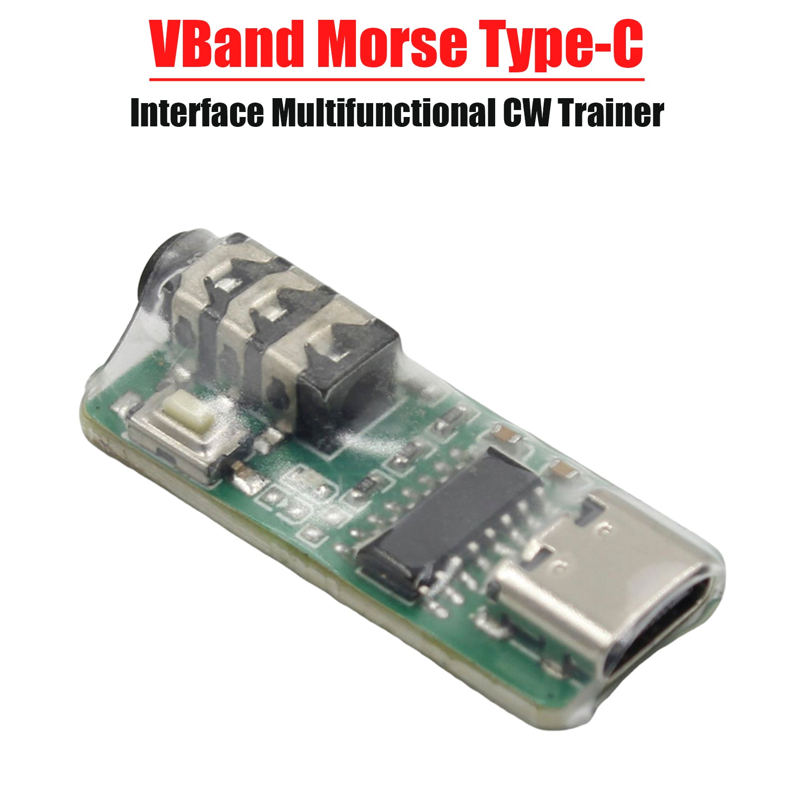 Entraîneur CW multifonctionnel VBand Type-C Port Entraîneur de codes clés Entraîneur télégraphique