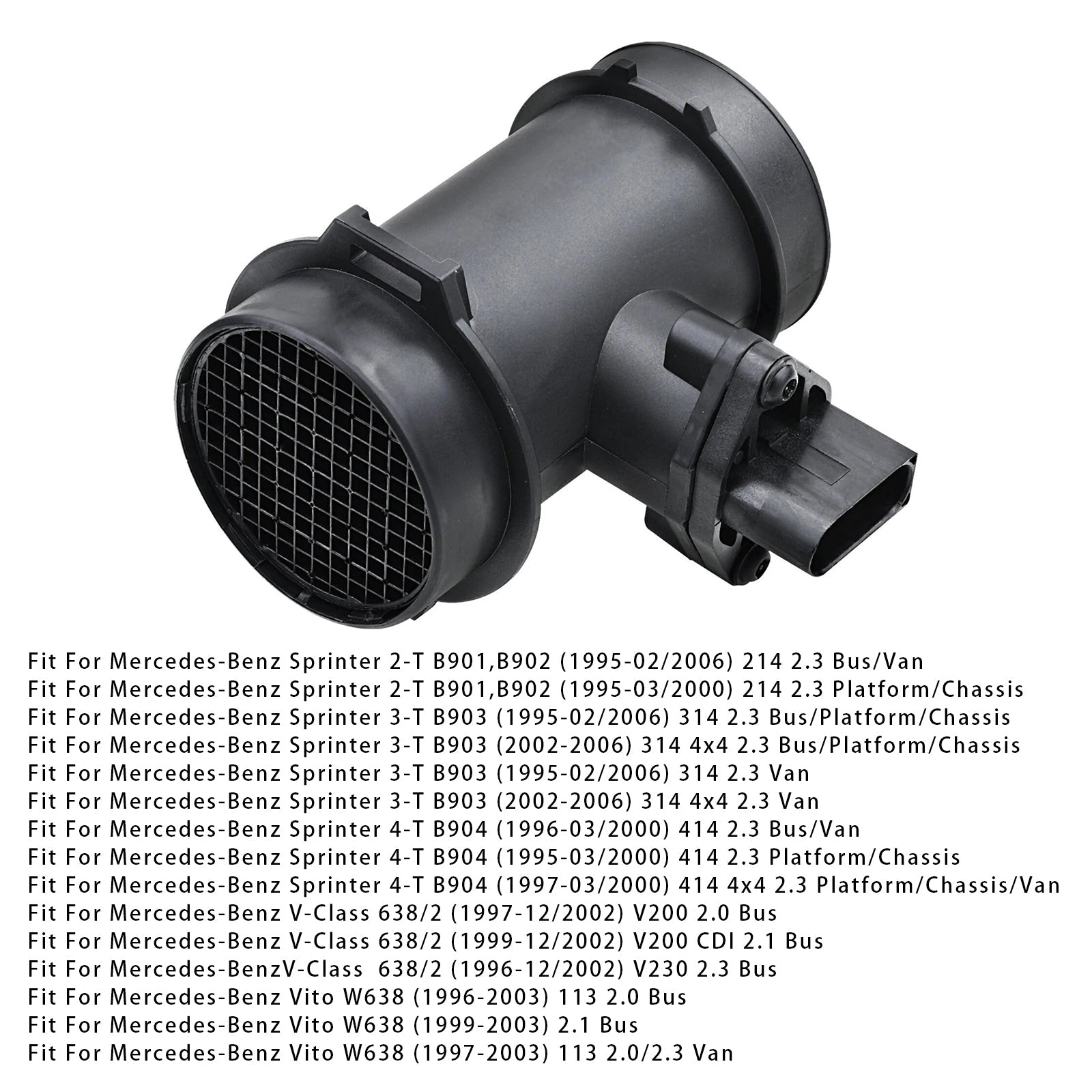 Sensore del misuratore di portata d'aria di massa per Mercedes-Benz W202 W210 Sprinter 2-T 0000941448