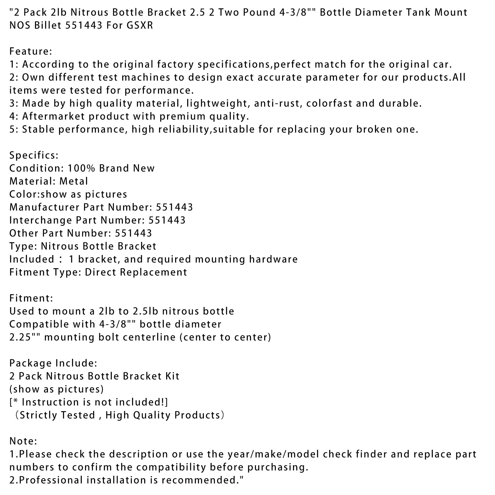 Set van 2 houders voor 2 lb lachgasfles (flesdiameter : 4-3/8 in)