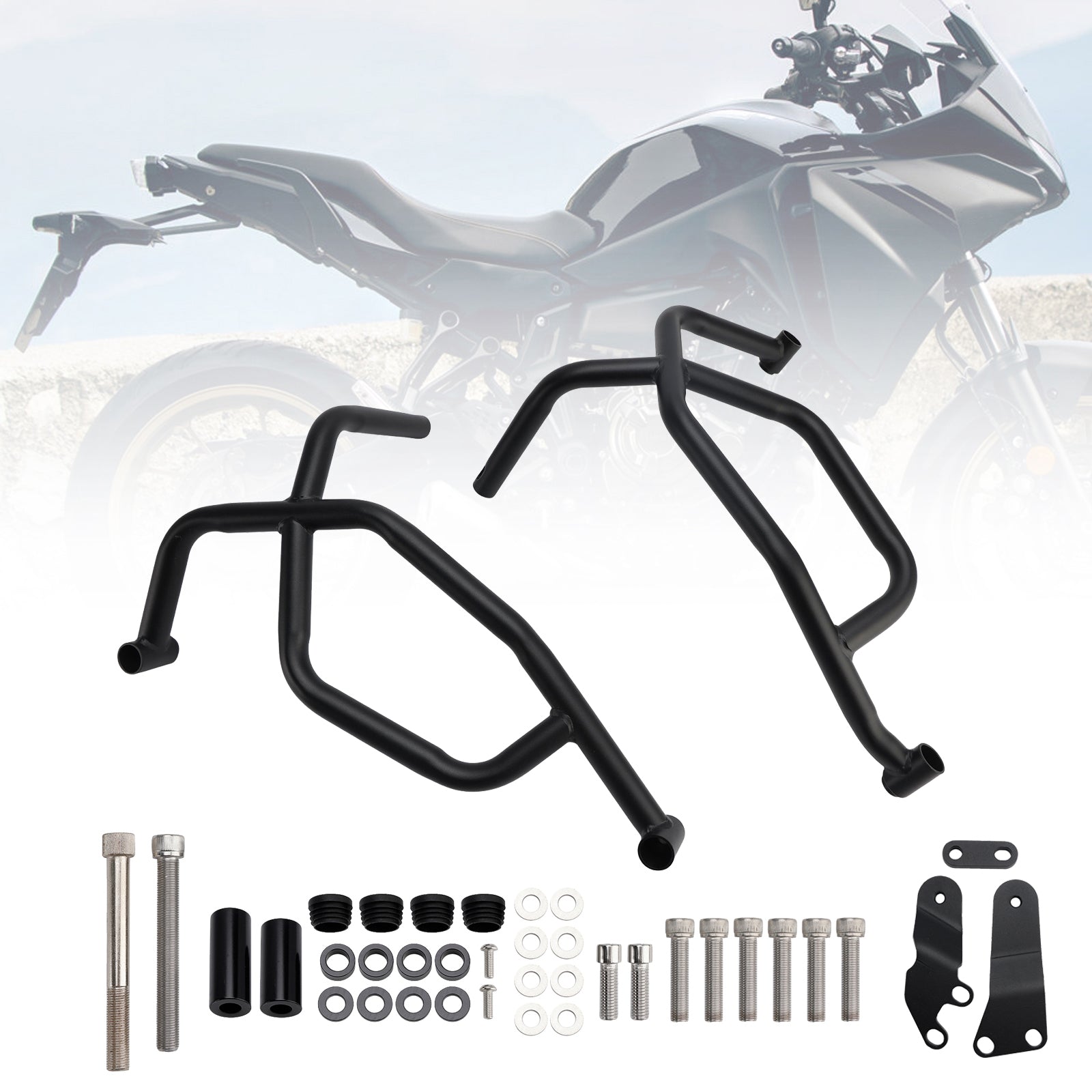 Barre de protection inférieure pour moteur Yamaha Tracer 7 (2021-2025), cadre en acier, noir