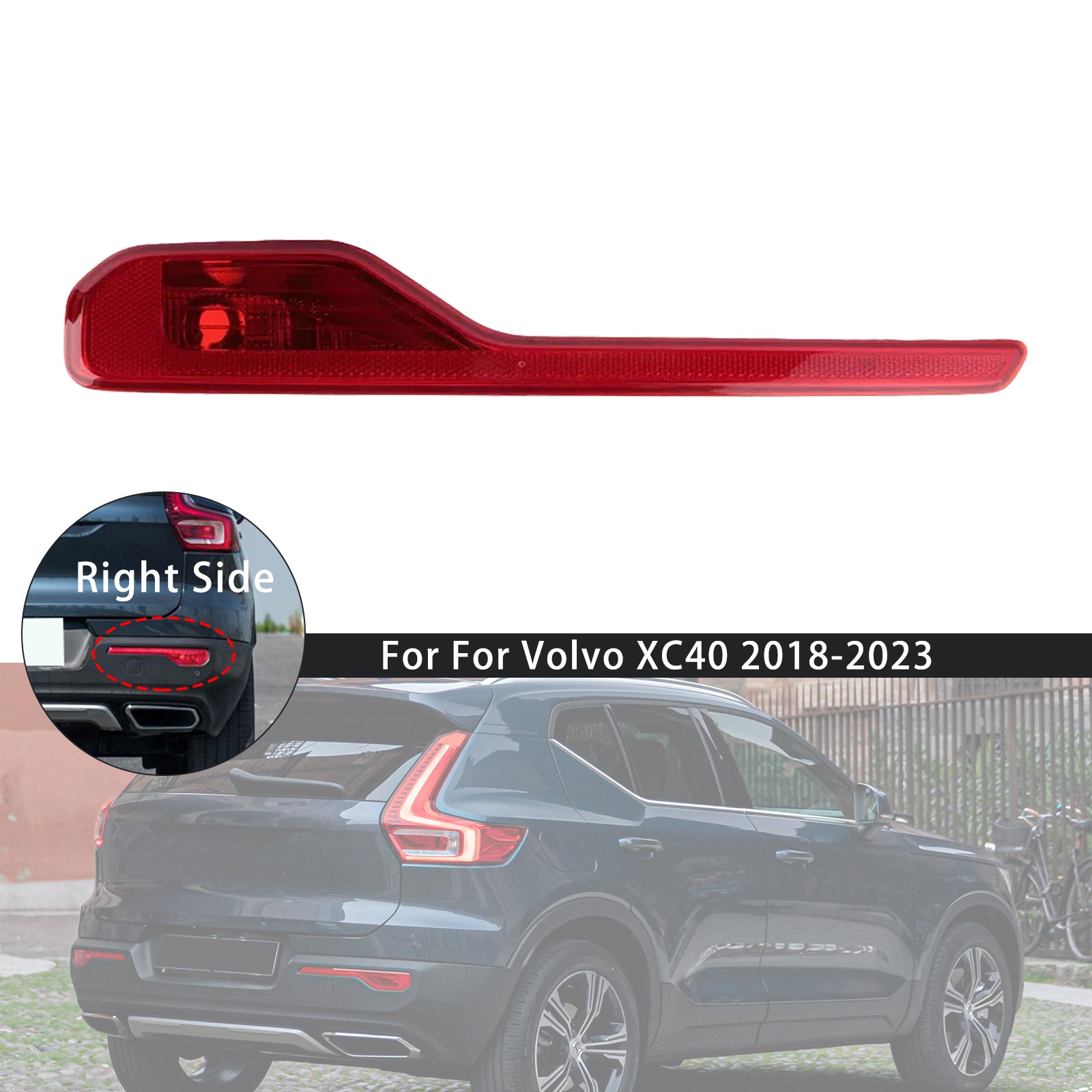 Reflectorlamp rechter achterbumper Volvo XC40 2018-2023 zonder gloeilamp 3165686