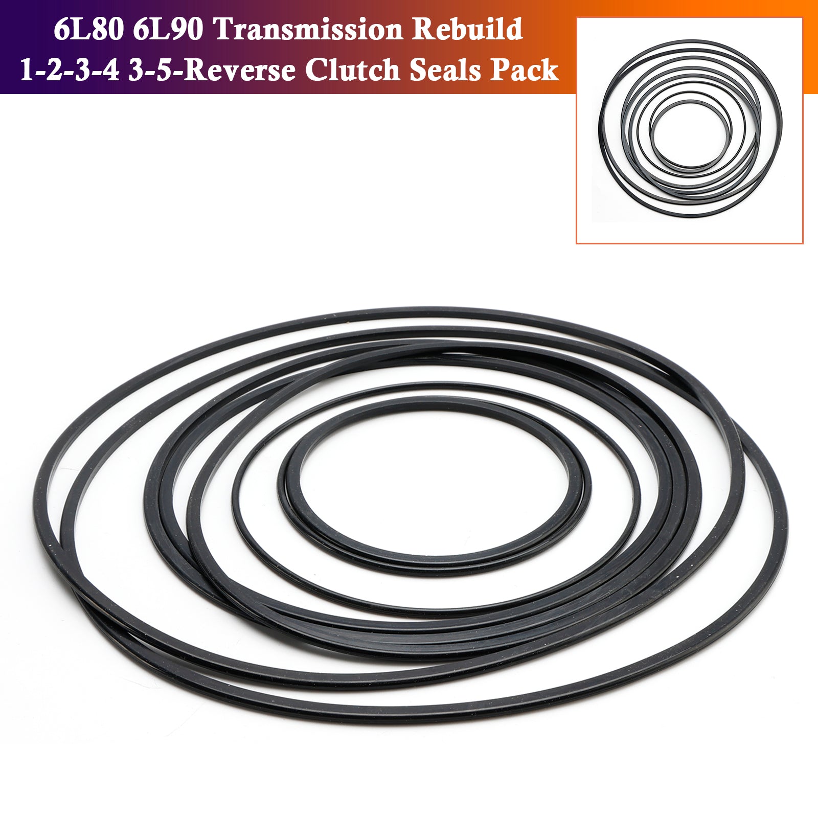 6L80 6L90 Rénovation de transmission 1-2-3-4 3-5-Pack de joints d'embrayage de marche arrière Joints toriques