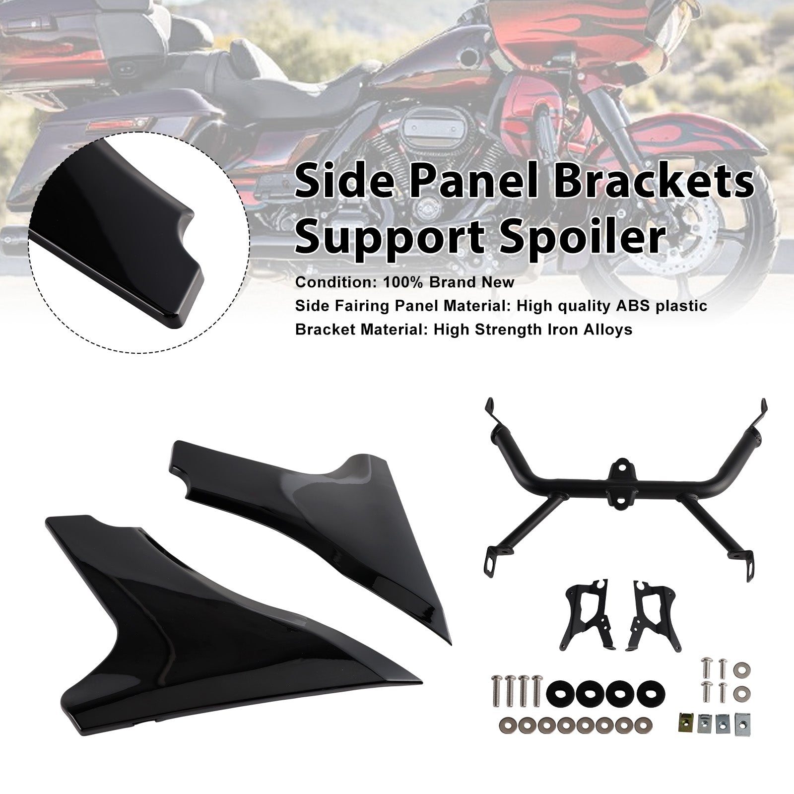 Staffe del pannello laterale per staffa spoiler Harley Road Glide CVO ST FLTRXSTSE dal 2024 in poi