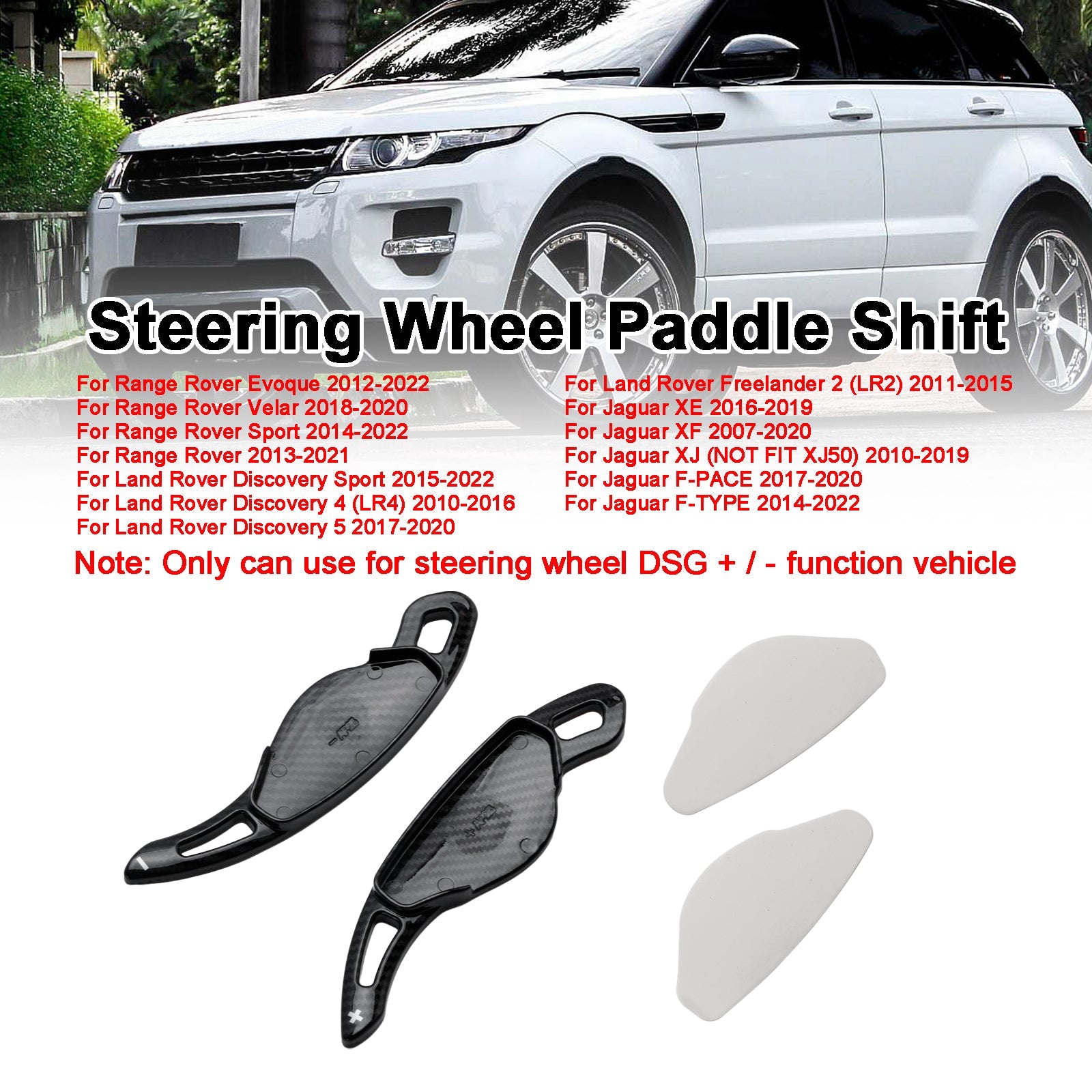 Palettes de changement de vitesse de volant en fibre de carbone pour Jaguar XF XEL F-Type