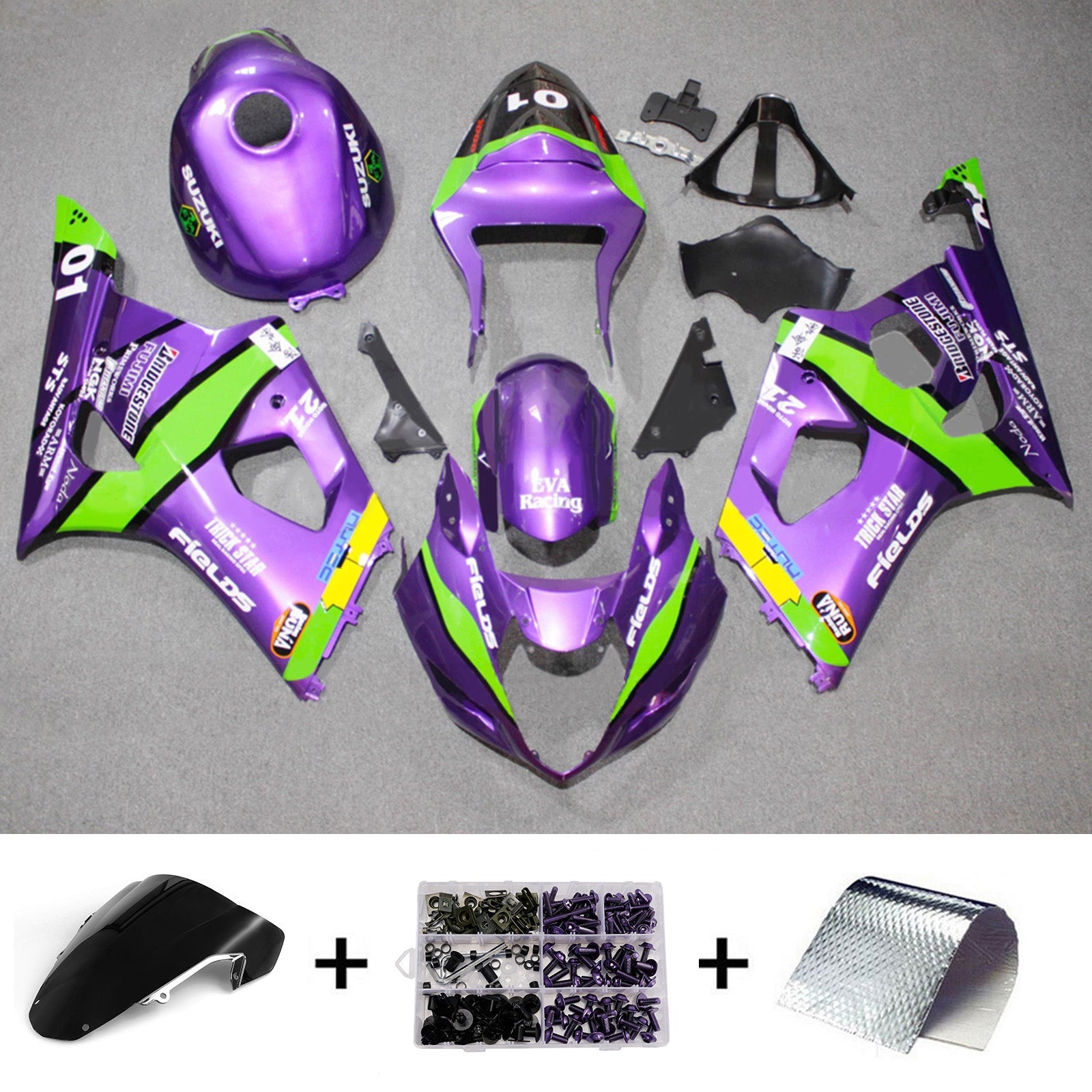 Kit de carénage injecté en plastique ABS pour Suzuki GSXR1000 2003-2004 K3