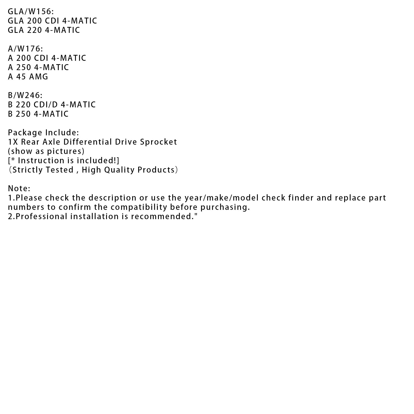 Pignone differenziale posteriore A2463506900 per Mercedes W246 CLA250 B25 A45