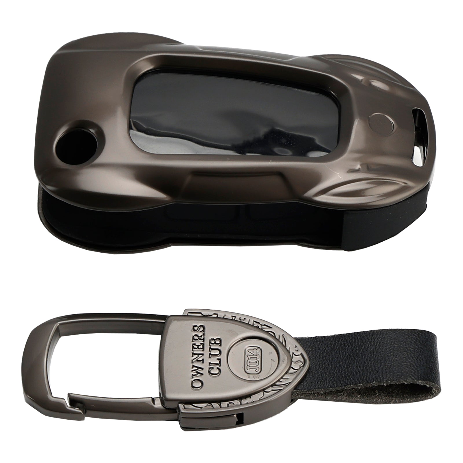 Szare etui na kluczyki ze skóry i stopu cynku do Audi A1 A3 S3