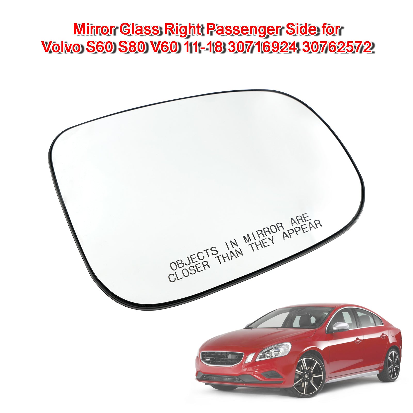 Mirror Glass Right Passenger Side pour Volvo S60 S80 V60 11-18 30716924 30762572